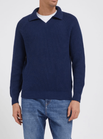 Brunello Cucinelli Polo Sweater in Dark Blue Size US S / EU 44-46 / 1 - 1 Preview