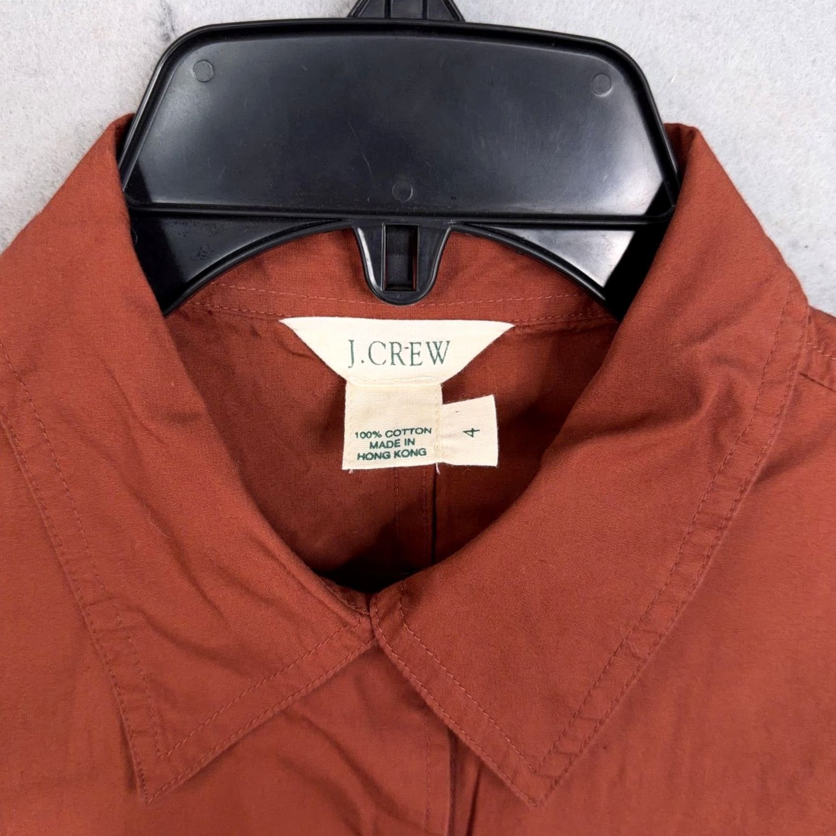 J.Crew VINTAGE J.CREW Shirt Dress Womens 4 Orange 90s Preppy Classic Casual Workwear Knee Length Long Sleeve Button Front Collared Womens 4 Size S / US 4 / IT 40 - 4 Thumbnail