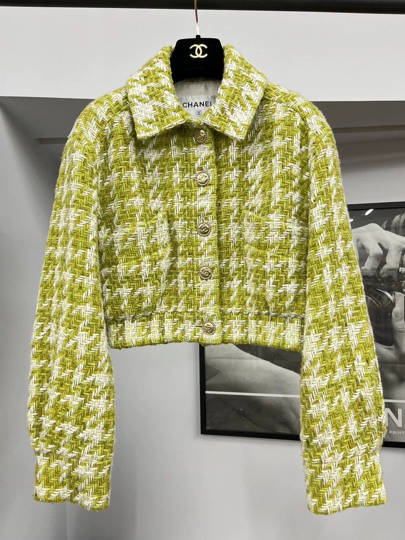 Chanel Chanel Green plaid lapel coat Size XS / US 0-2 / IT 36-38 - 1 Thumbnail