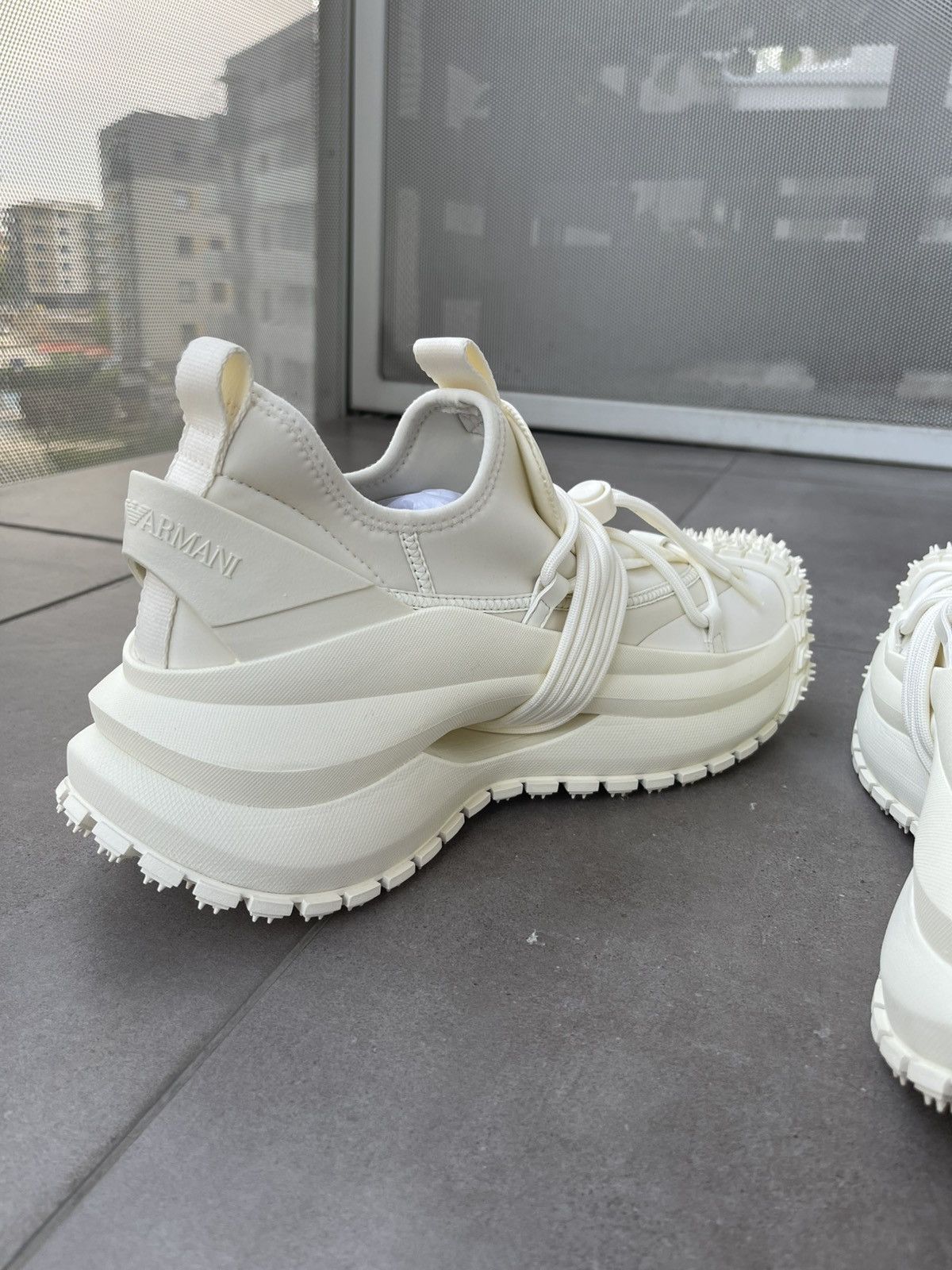 Emporio Armani !DS! SS24 Emporio Armani Milk Nylon Sneakers Size US 13 / EU 46 - 14 Thumbnail
