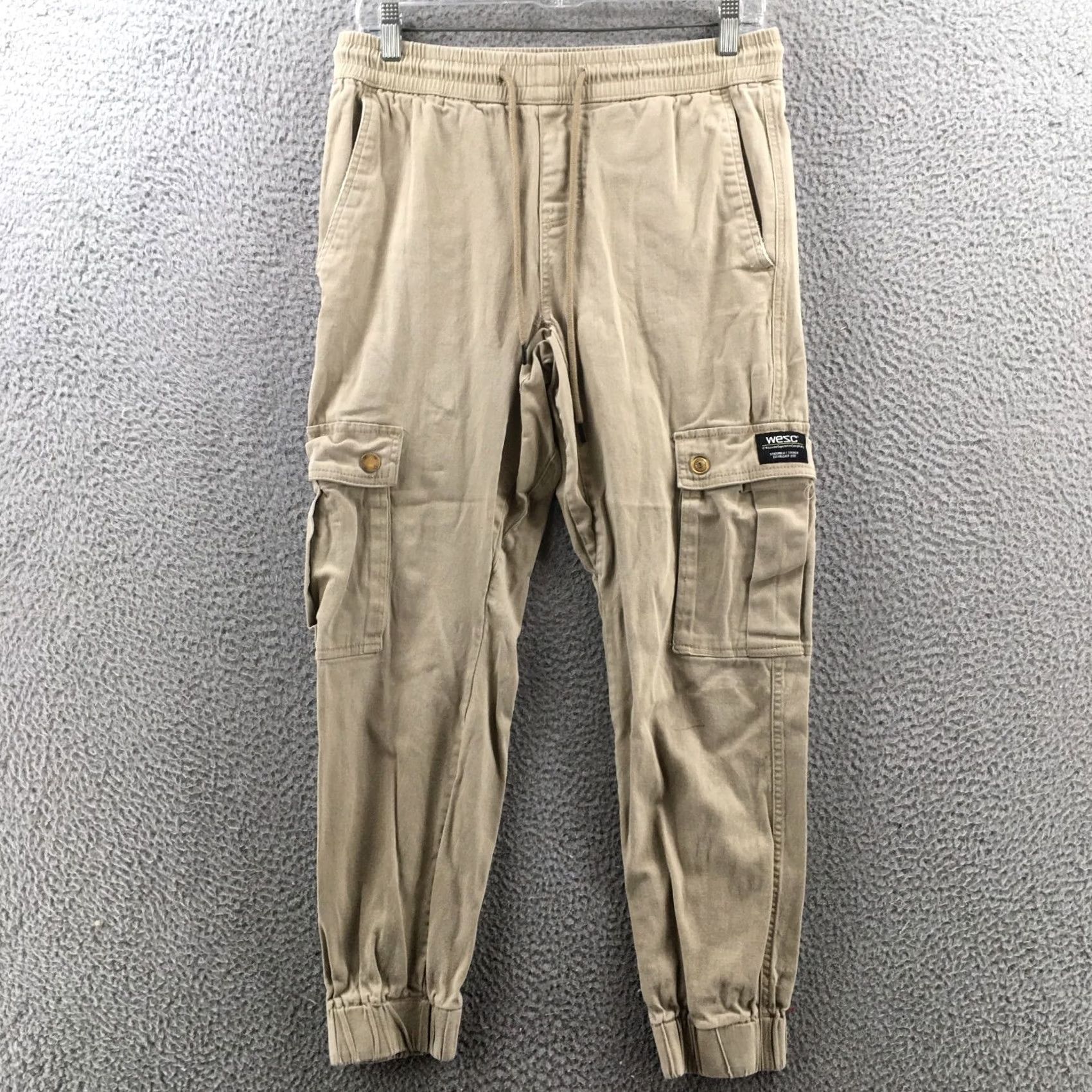 WeSC WESC Beige Jogger Pants Womens S Cargo Pockets Zip Fly Regular Rise 30x26.5 Inseam 26.5 Size 28" / US 6 / IT 42 - 2 Thumbnail