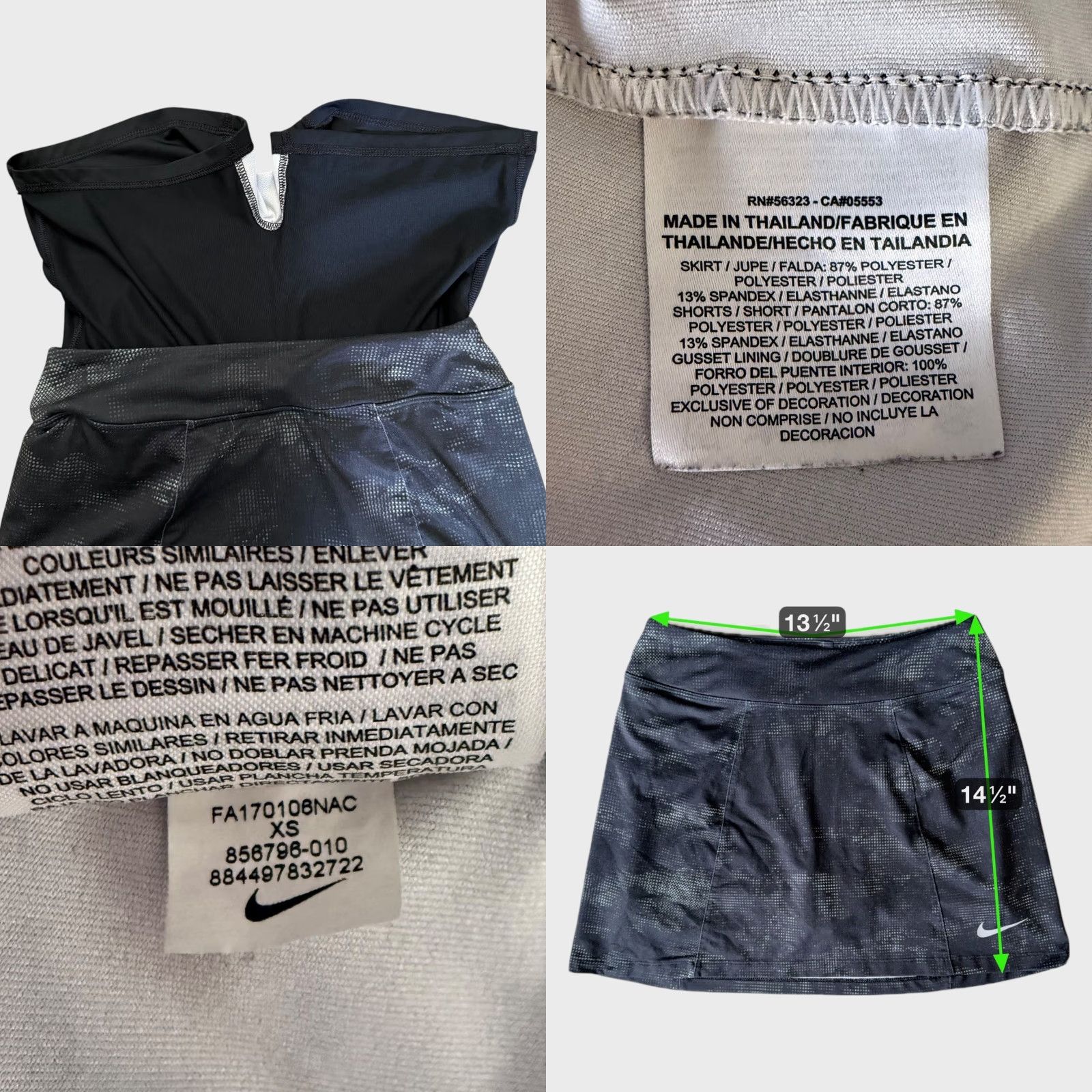 Nike Nike Golf Dri-Fit Skort Women XS Black Athletic Activewear Sports Pockets Lined Short 3-Season Golf Size ONE SIZE - 8 Thumbnail