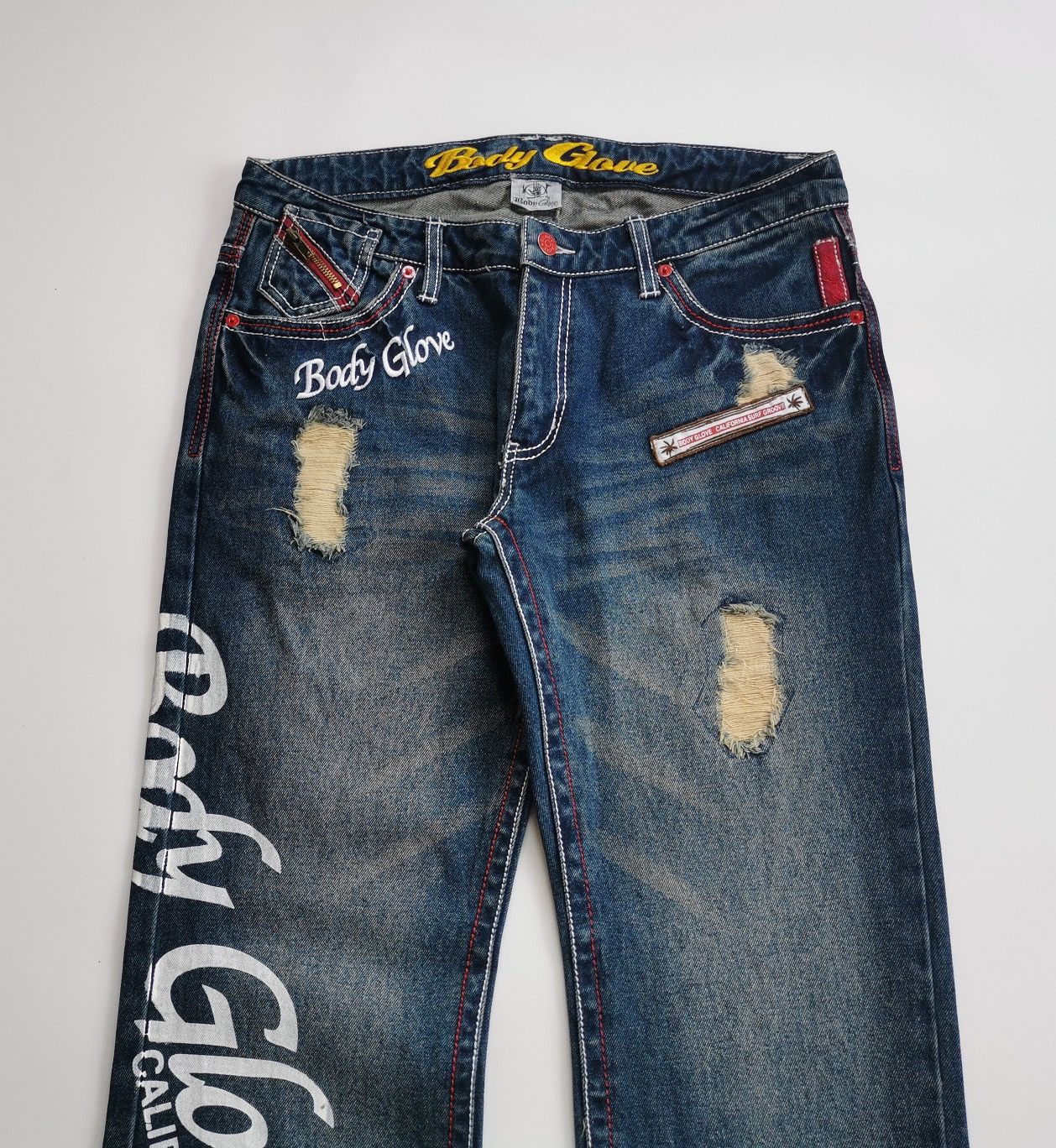 Brain Dead × Gotcha Y2K Gotcha Embroidery Print Vintage Jeans Size US 32 / EU 48 - 4 Thumbnail