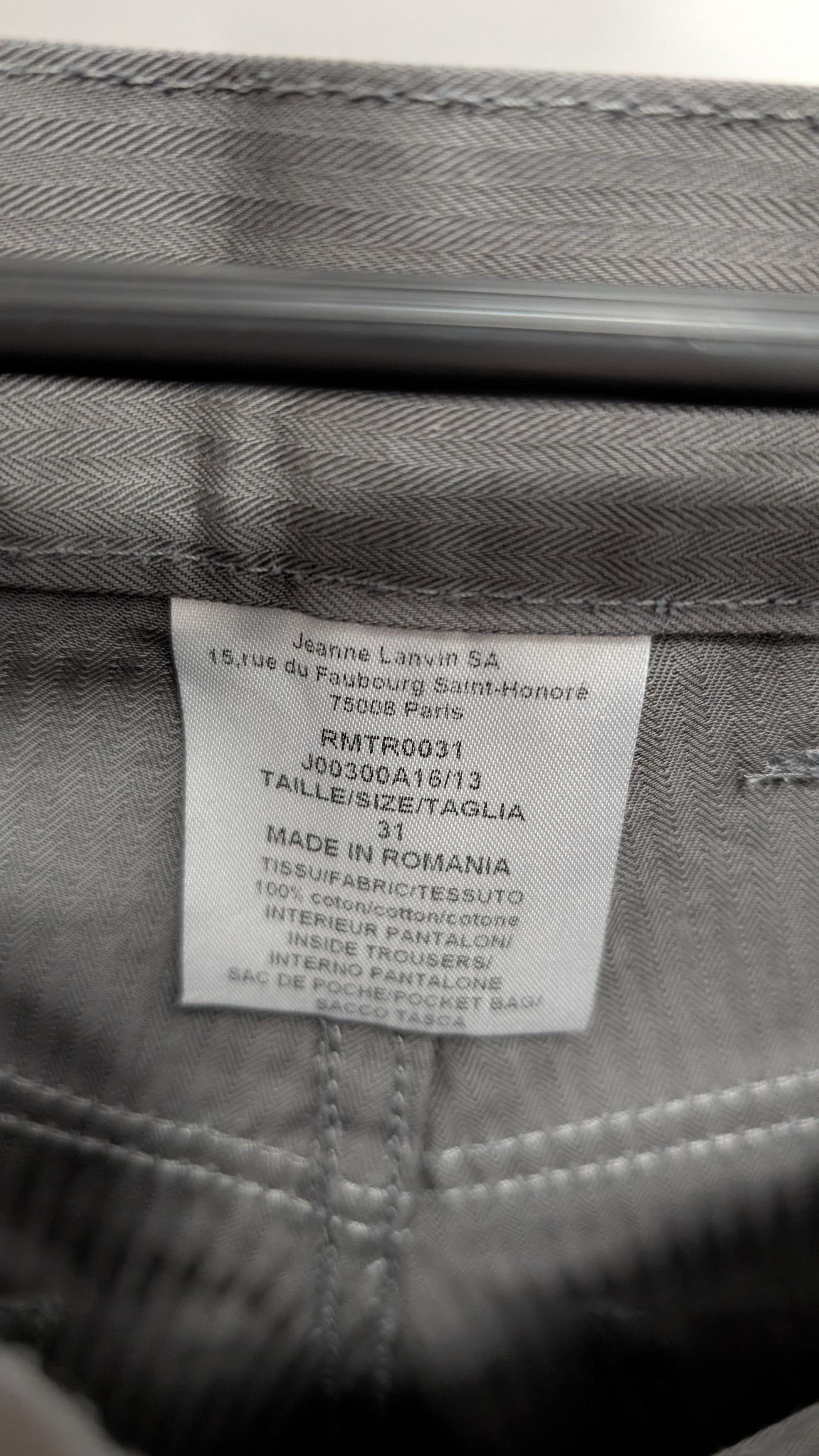 Lanvin LANVIN Grey Chevron Pattern Trousers - 31 - Skinny Fit Size US 31 - 5 Thumbnail