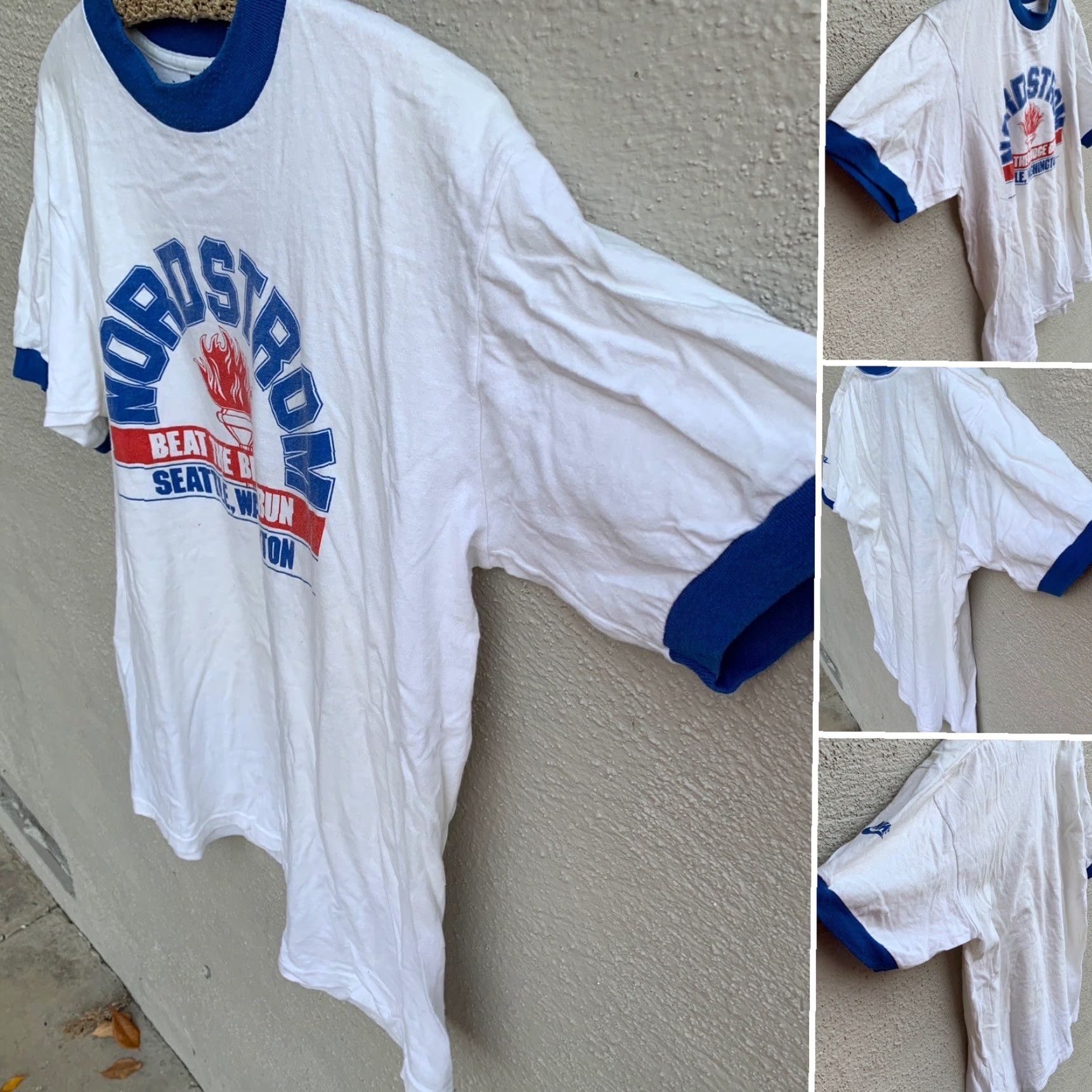 Nike VINTAGE Nike Nordstrom Beat The Bridge Run Seattle Ringer Tee T Shirt Size L Size US L / EU 52-54 / 3 - 2 Thumbnail