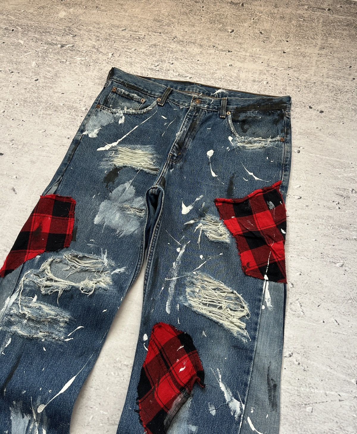 Levi's Vintage Clothing 💥Y2k Vintage Levis Distressed Wide Leg Flared Jeans Japan💥 Size US 36 / EU 52 - 4 Thumbnail