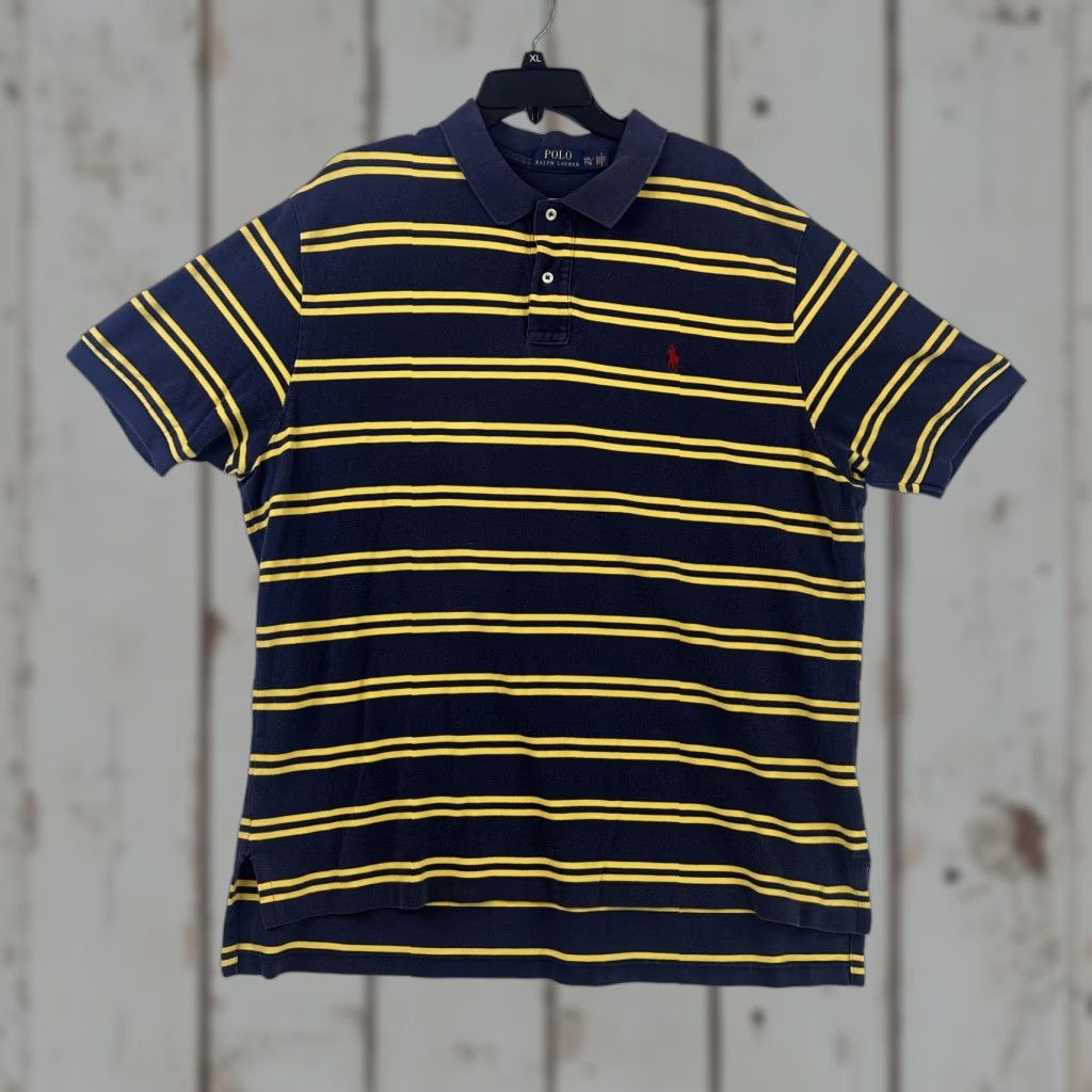 Polo Ralph Lauren Polo Ralph Lauren Shirt Mens 2XL Blue Yellow Striped Polo Short Sleeve Classic Size US XXL / EU 58 / 5 - 1 Thumbnail