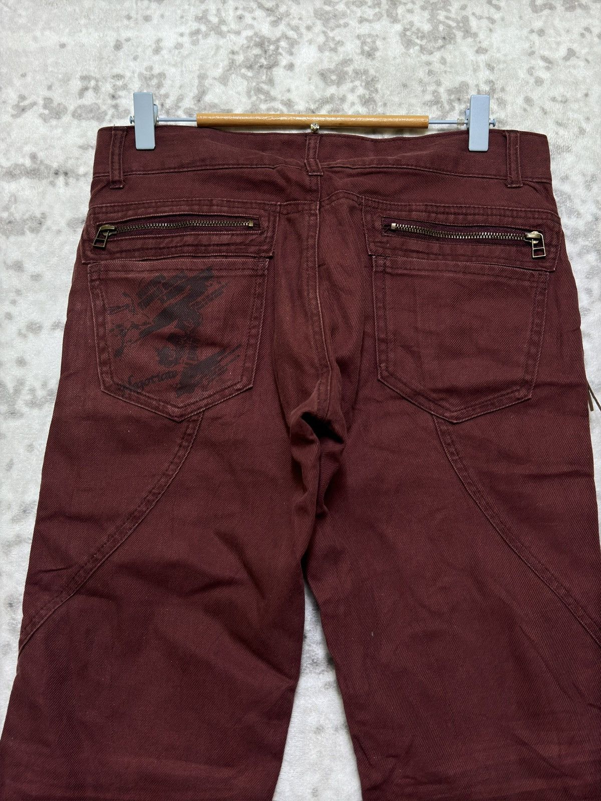 If Six Was Nine Y2K Semantic Design Japanese Punk Flare Jeans Gimmick Denim Size US 30 / EU 46 - 9 Thumbnail