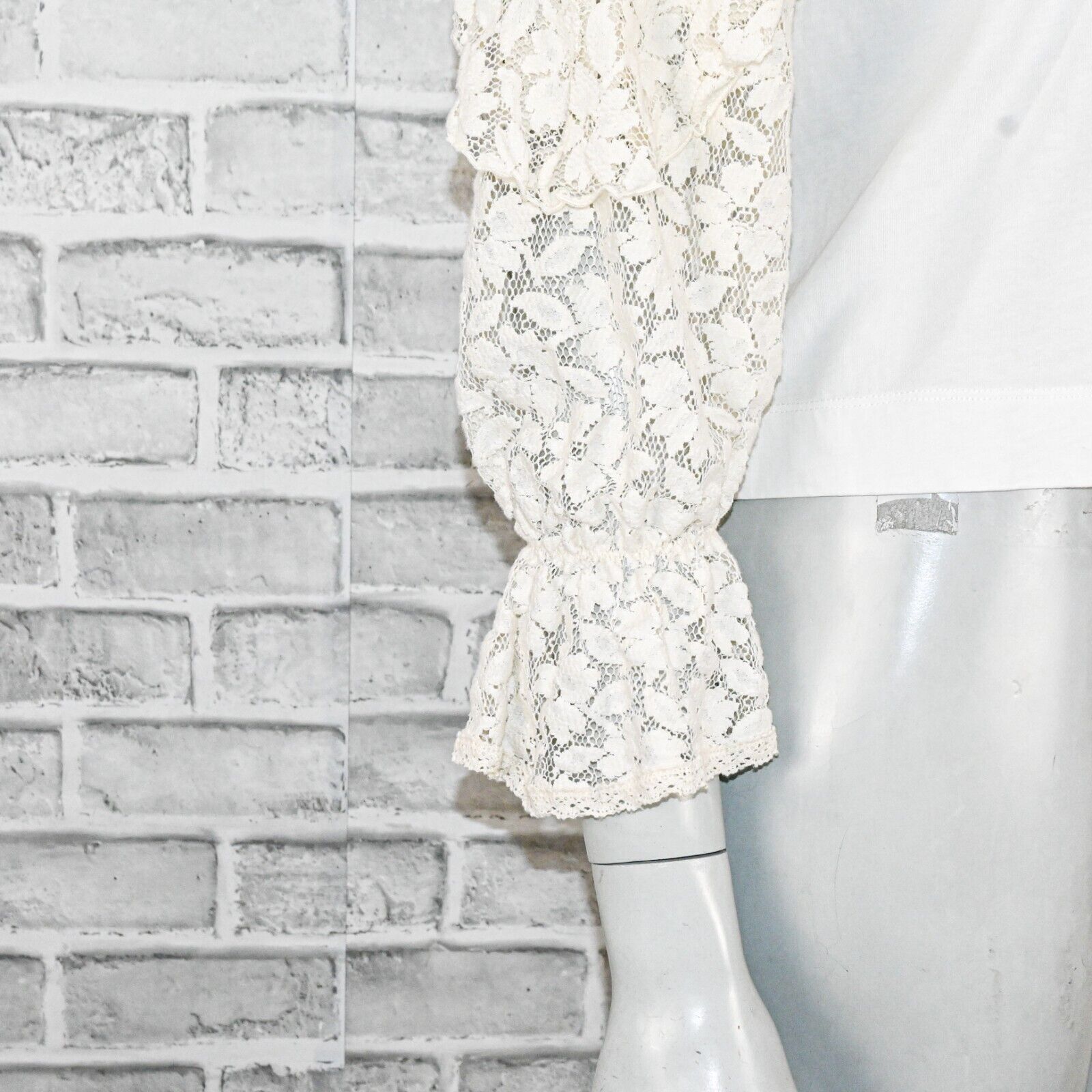 See by Chloe SEE by Chloe ruffle Lace Sleeves Crew top in Naturel White Size XS / US 0-2 / IT 36-38 - 7 Thumbnail