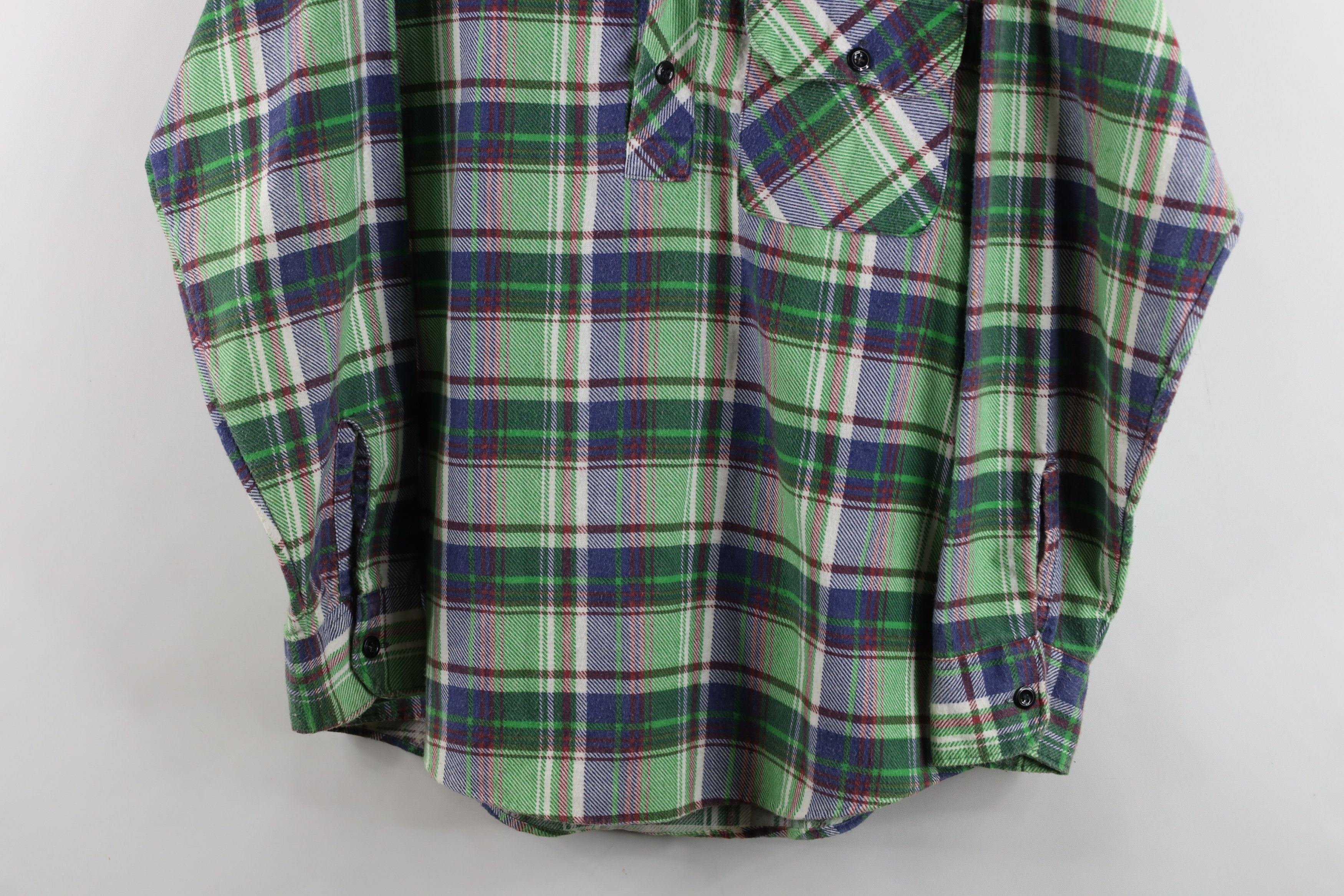 Vintage Vintage 70s Streetwear Flannel Collared Polo Shirt Plaid USA Size US M / EU 48-50 / 2 - 3 Thumbnail