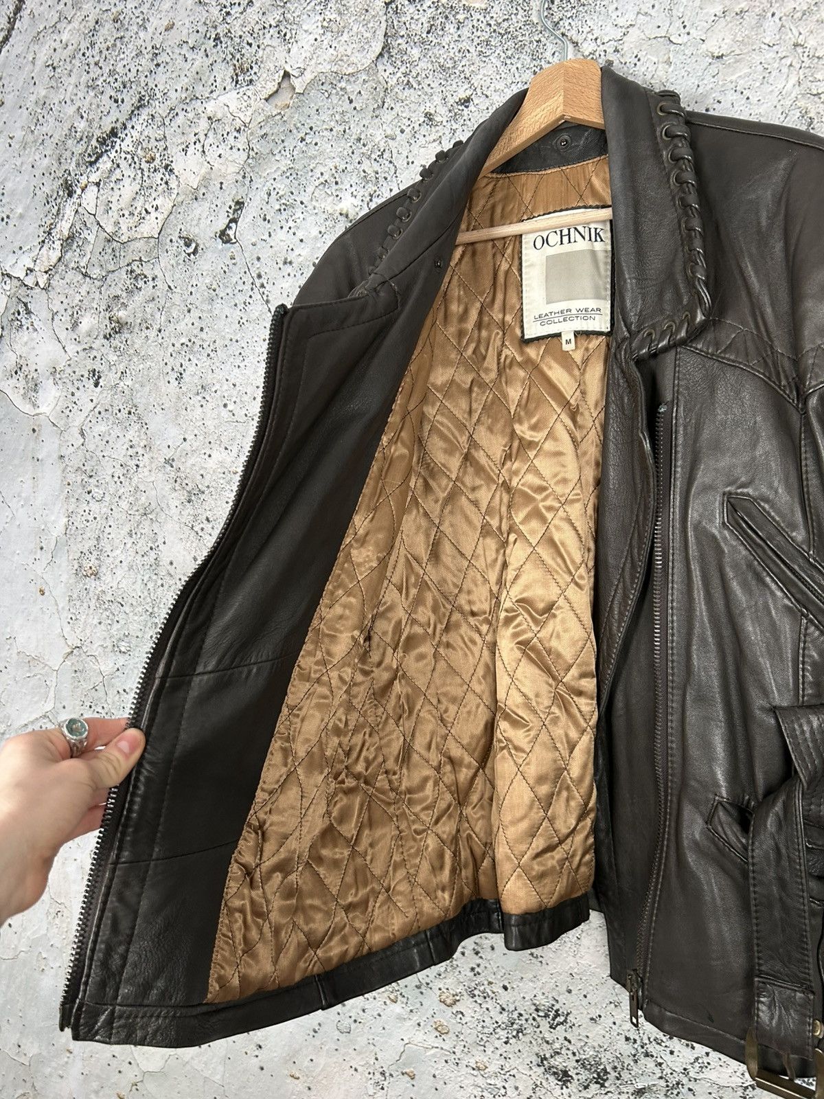 Genuine Leather Vintage Brown Leather Jacket 90s Ochnik 90s Avant Garde Size US M / EU 48-50 / 2 - 4 Thumbnail