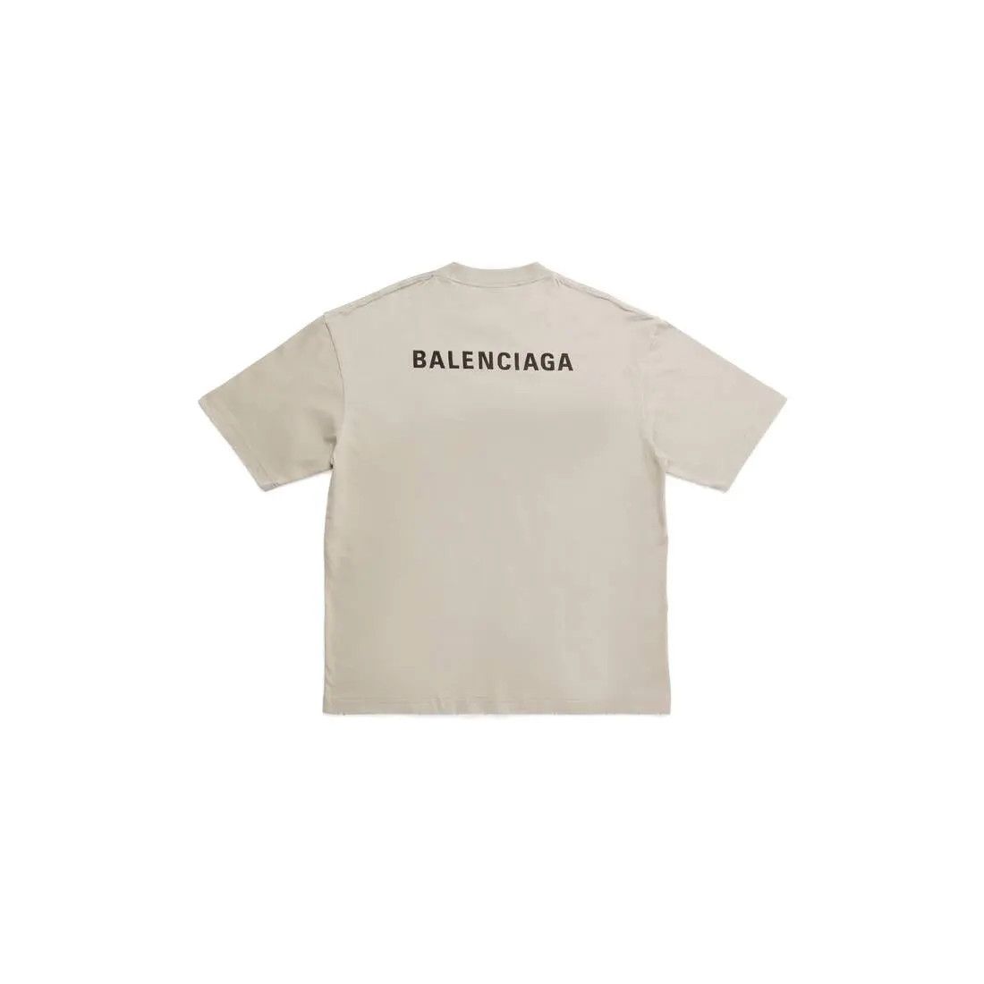 Balenciaga o1w1db10325 Back T-Shirt Medium Fit in Beige Size US XS / EU 42 / 0 - 3 Thumbnail