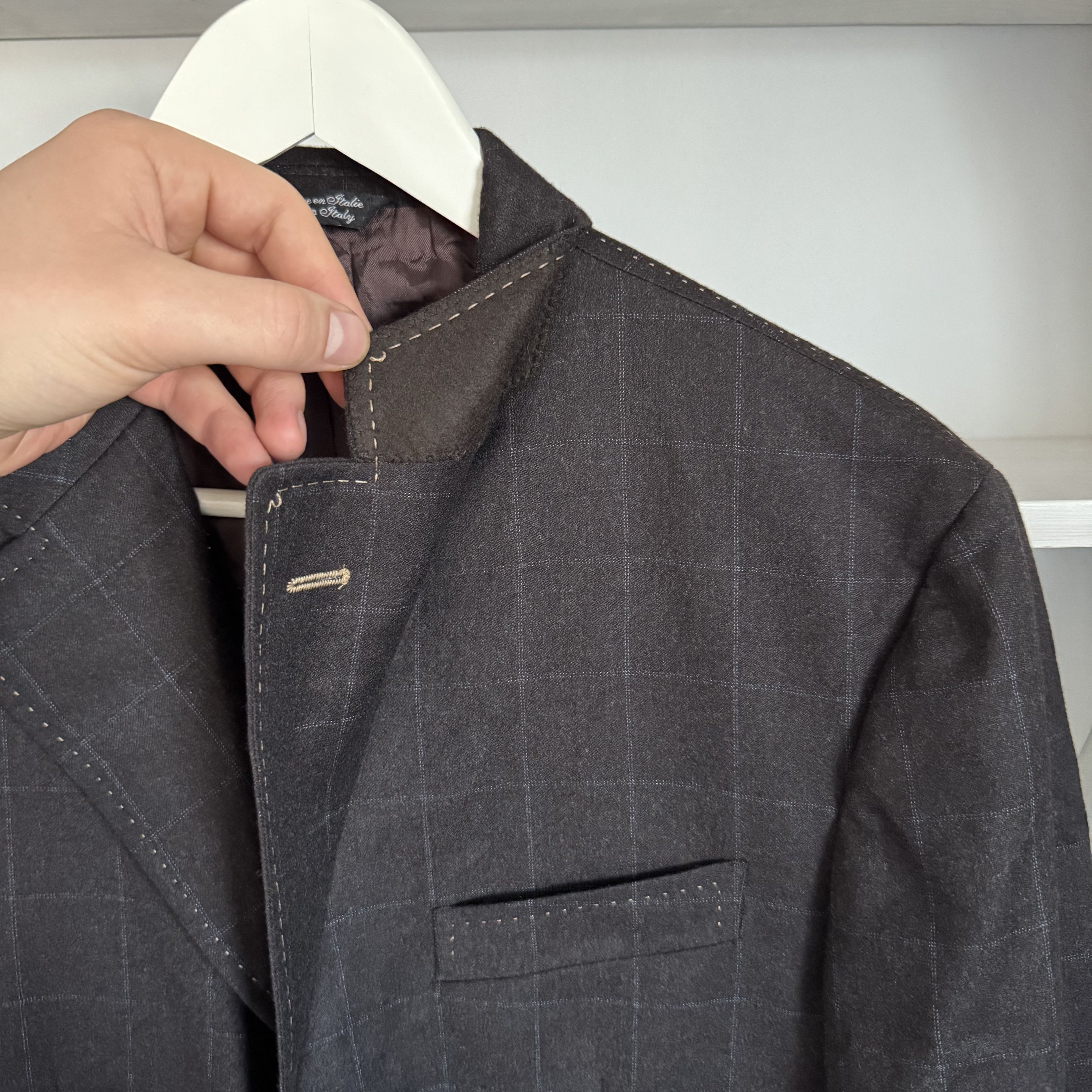 Loro Piana Men's BARBANO BIANCO Wool Cashmere Check Blazer Size 50R - 9 Thumbnail