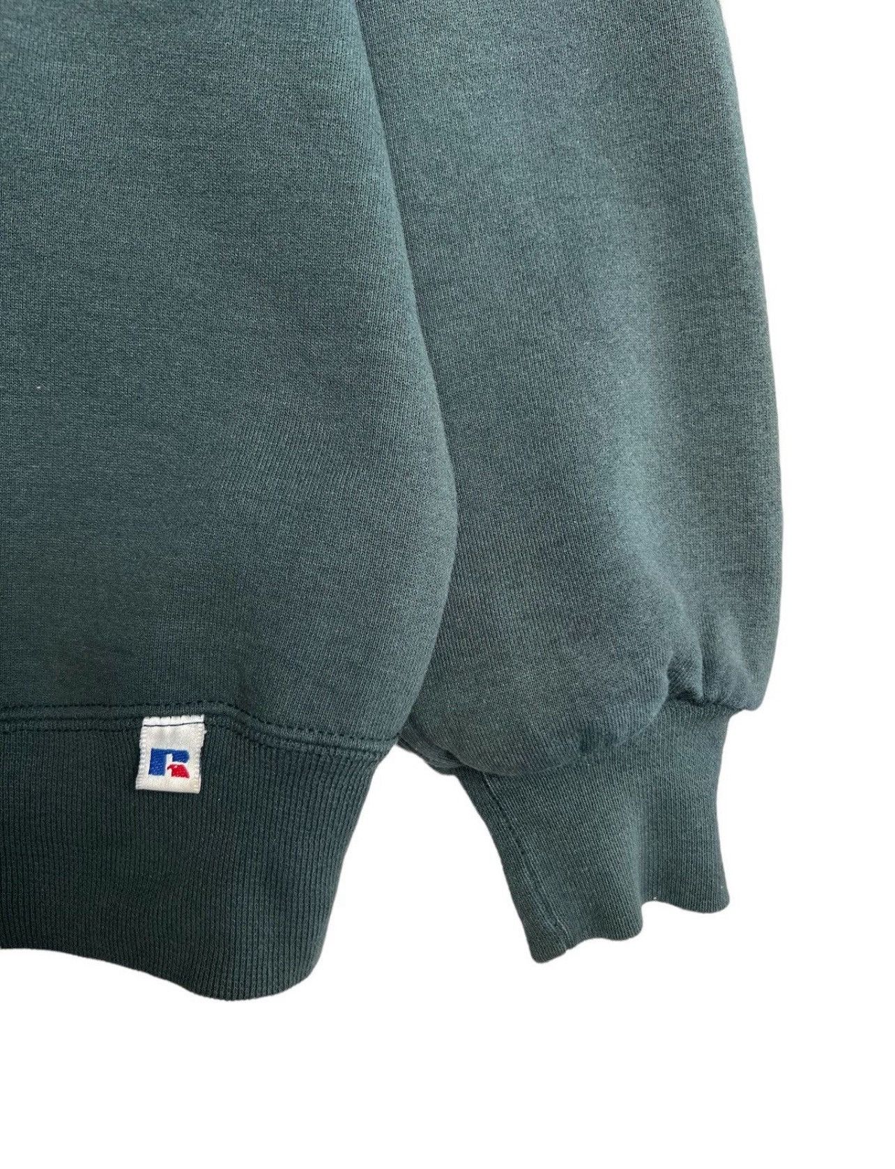 Russell Athletic Vintage 90s Russell Blank Green Baggy Sweatshirt Faded XL Size US XL / EU 56 / 4 - 4 Thumbnail