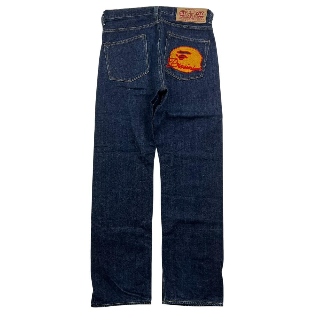 Bape Vintage Bape Embroidered Ape Head Denim Jeans - Waist: 32” Size US 32 / EU 48 - 1 Thumbnail