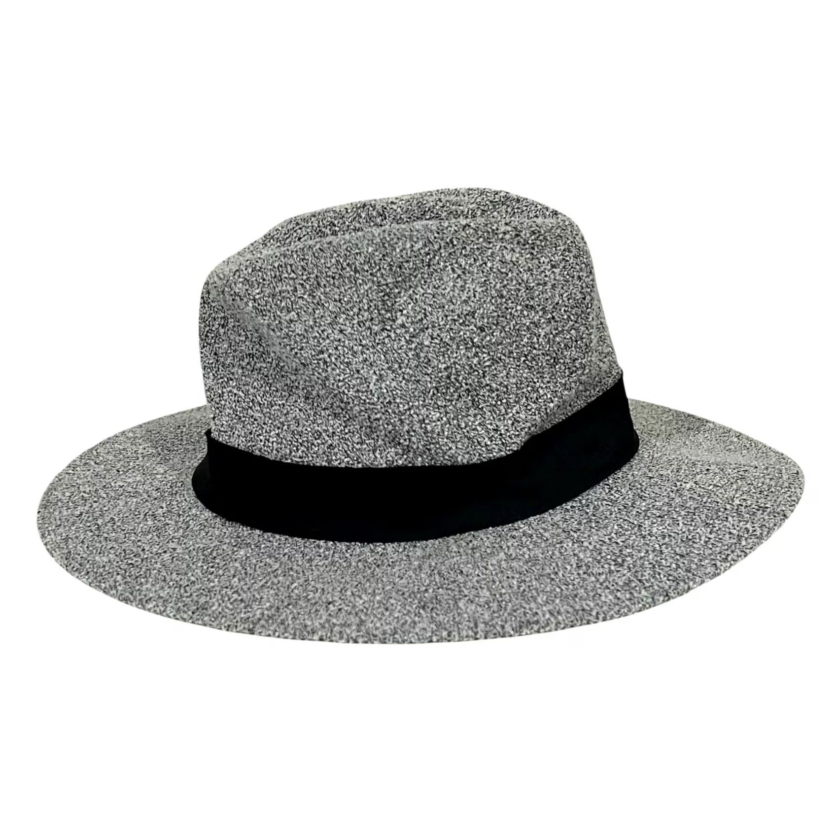 Free People Free People Fedora Hat Grey with Black Band One Size Womens Lightweight Cotton Blend 21" Circumference Size ONE SIZE - 3 Thumbnail