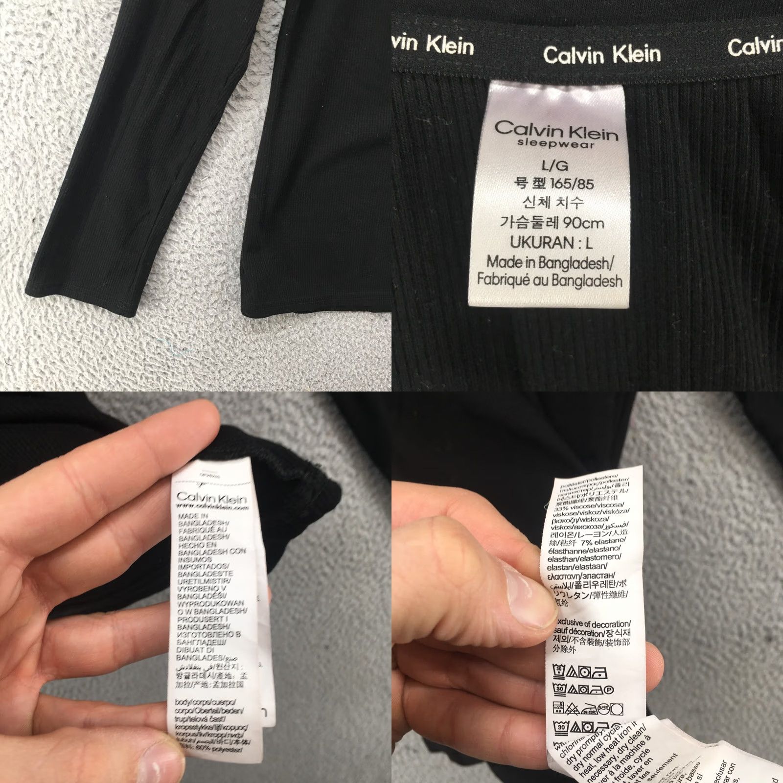 Calvin Klein Calvin Klein Sleepwear Shirt Womens Large Solid Black Long Sleeves Pullover Size L / US 10 / IT 46 - 9 Thumbnail