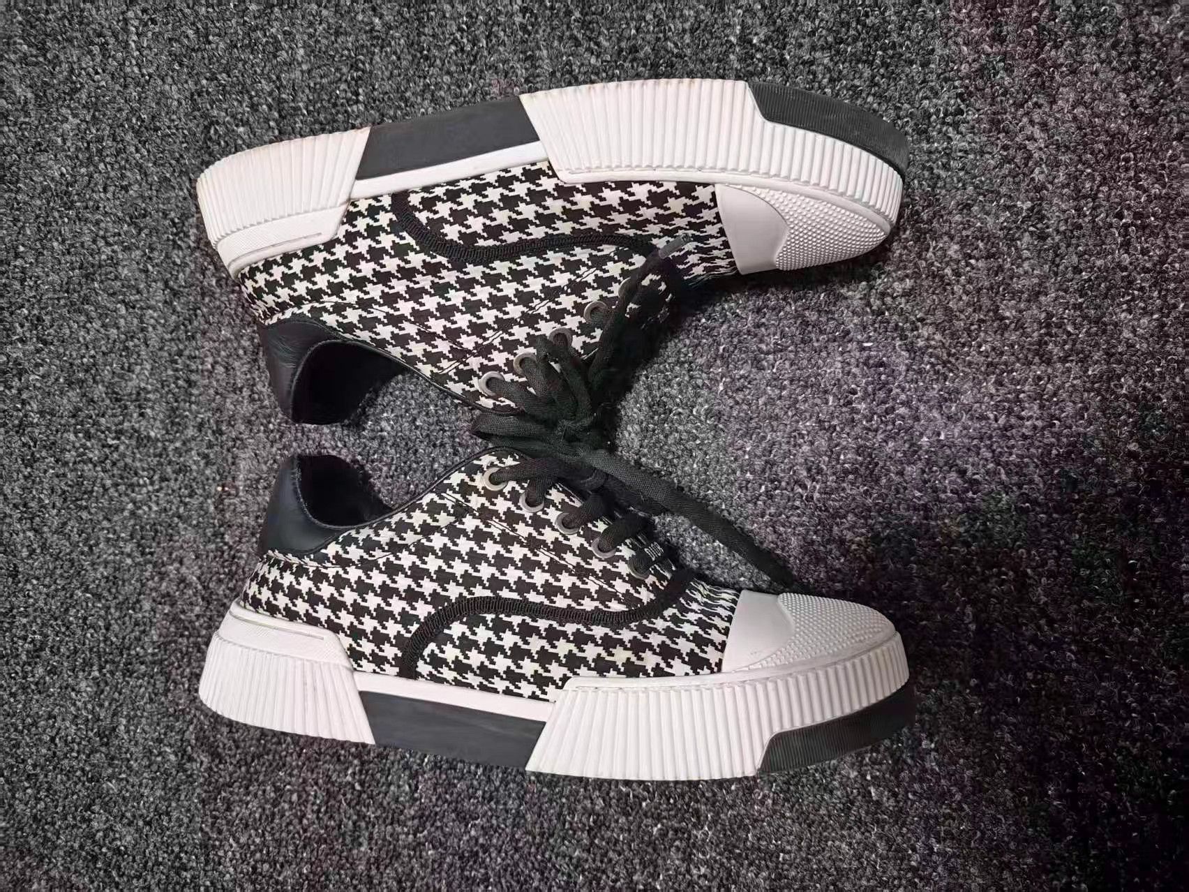 Dior DIOR D-Smash Houndstooth Lace-Up Sneakers K13 Size US 7 / IT 37 - 4 Thumbnail