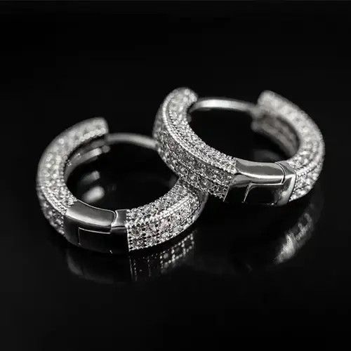Jewelry × Other 925 Silver Plated Huggie Hoop Earrings for Men Women Size ONE SIZE - 4 Thumbnail
