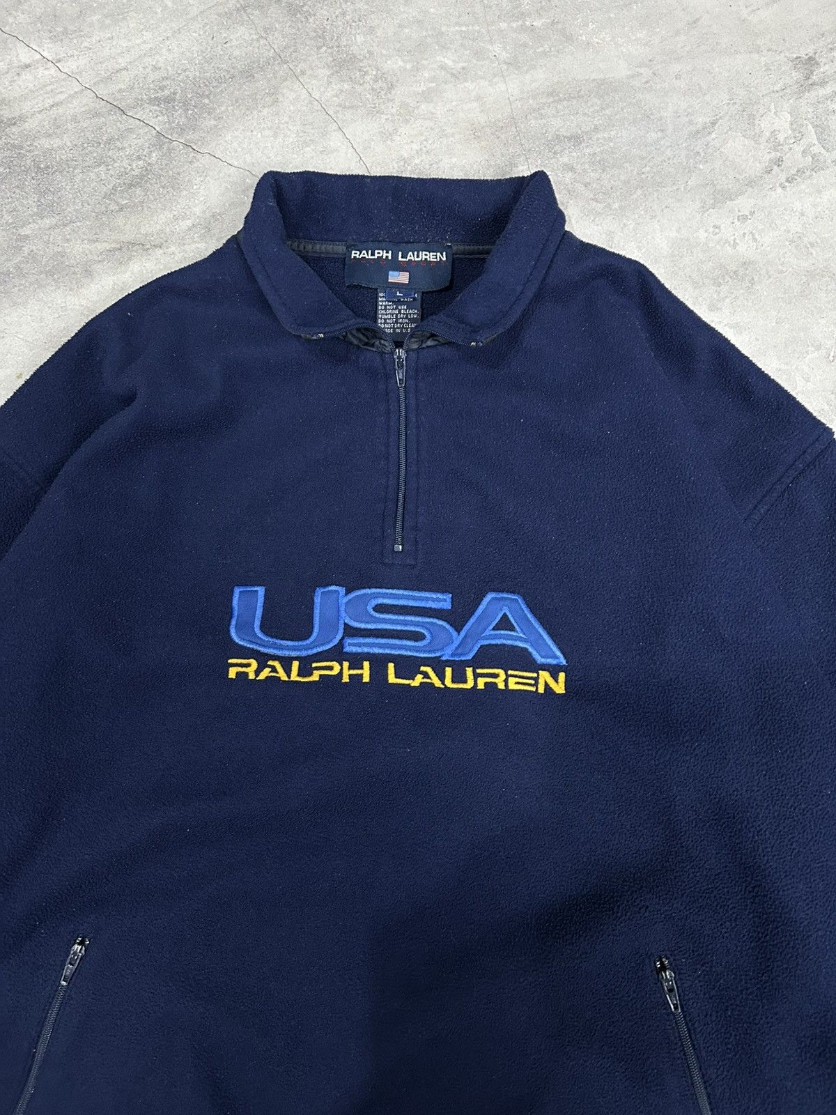 Polo Ralph Lauren Vintage Fleece Polo Ralph Lauren USA Sport Big Logo Size US L / EU 52-54 / 3 - 4 Thumbnail