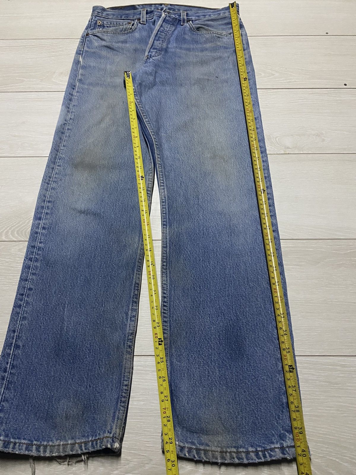 Levi's Levis 501 Y2k Faded Wash Bleach Distressed Jeans Size US 30 / EU 46 - 15 Thumbnail