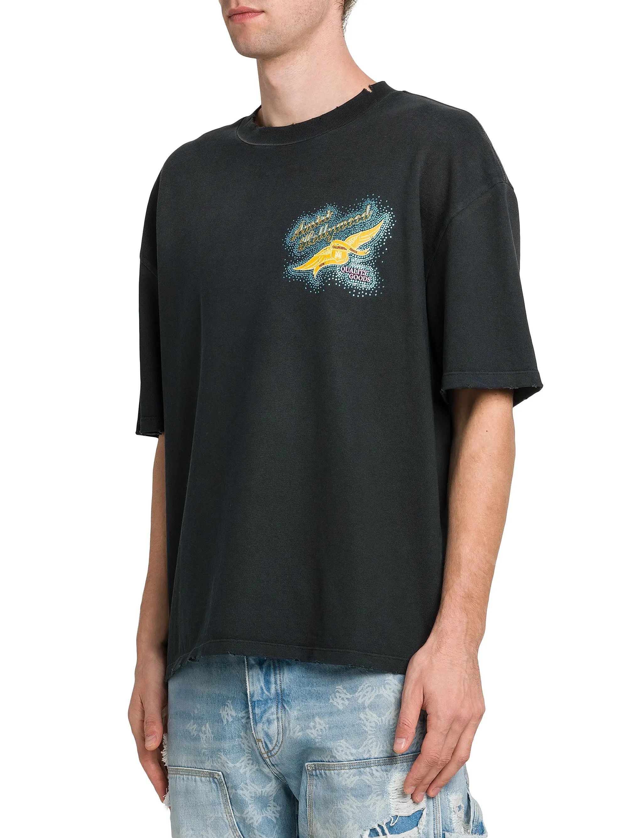 Amiri os11x1225 3 - Crystal Wings Embellished Crewneck T-Shirt Size US M / EU 48-50 / 2 - 4 Thumbnail