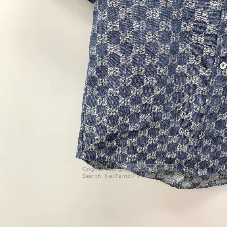 Gucci Gucci Blue logo jacquard full print linen lapel single-bre Size XS / US 0-2 / IT 36-38 - 4 Thumbnail