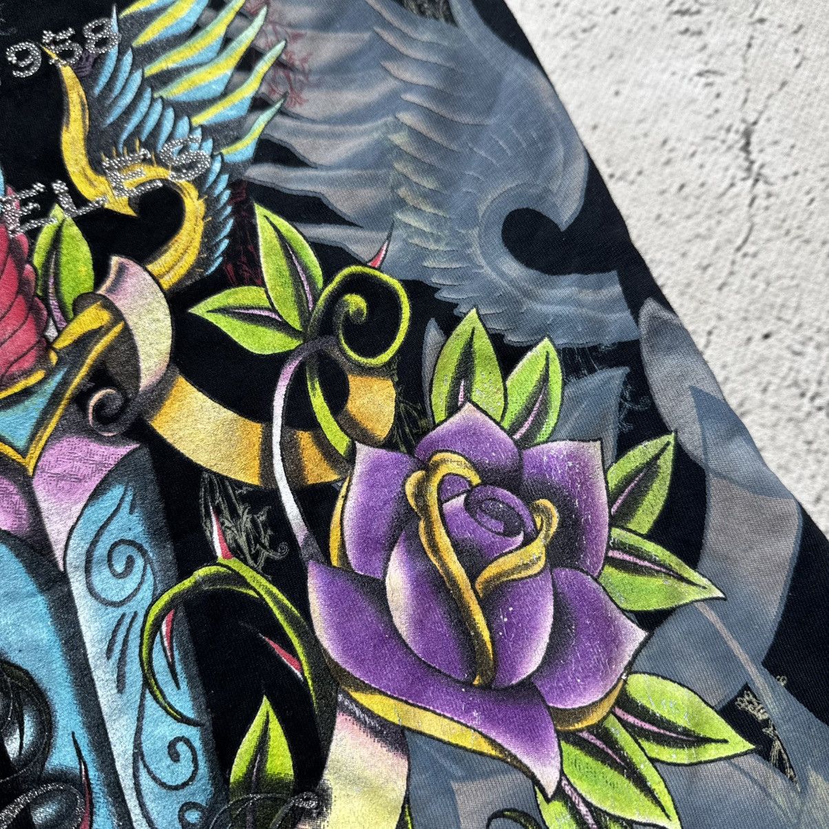 Ed Hardy vintage christian audigier t shirt with flowers and knife Size S / US 4 / IT 40 - 7 Thumbnail