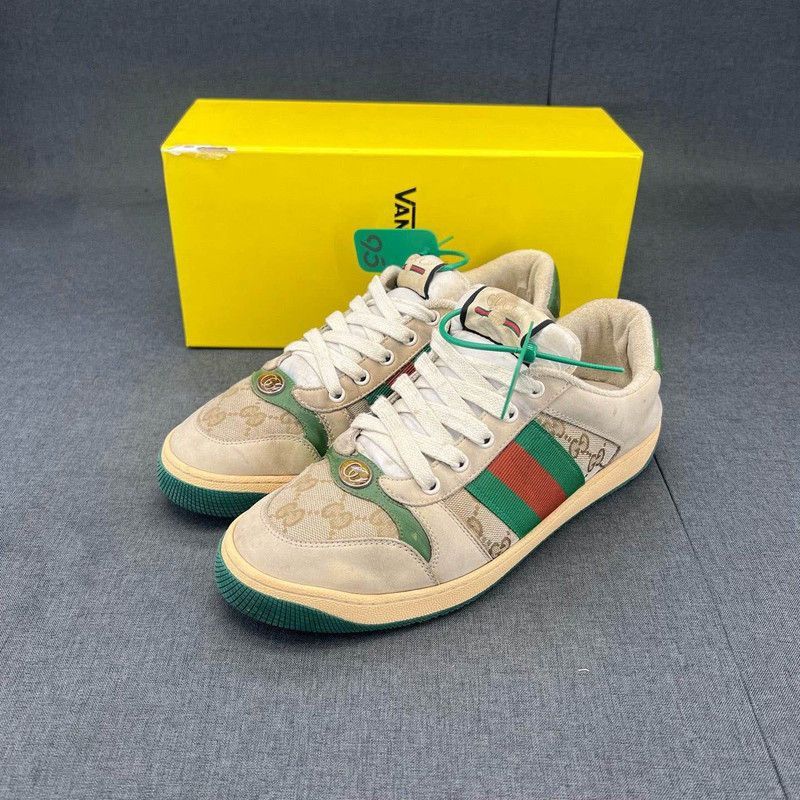 Gucci Gucci Screener Vintage Leather Low-Top Sneakers - Size US 8 / EU 41 - 1 Thumbnail