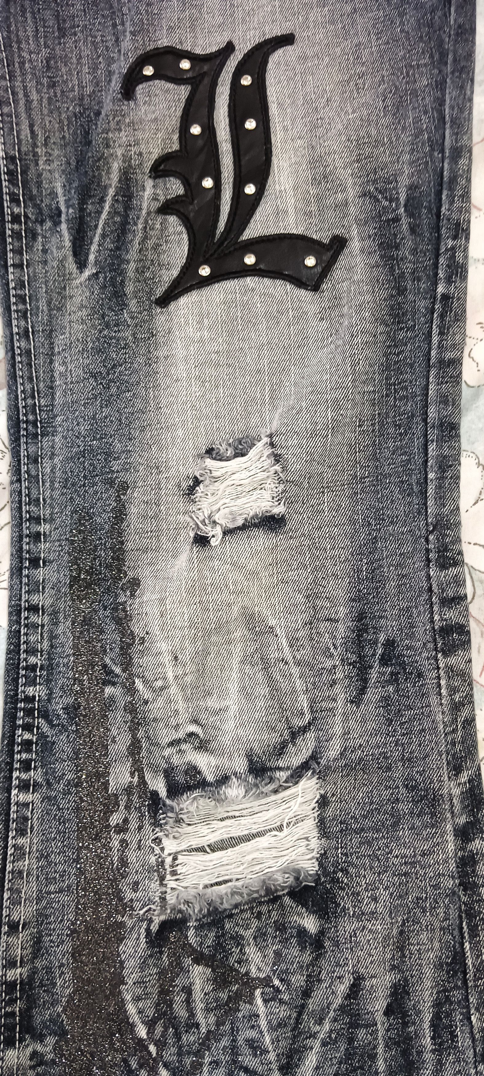 LOWBOX Zerosail Lowbox Distressed Punk Flare Denim Size US 32 / EU 48 - 9 Thumbnail