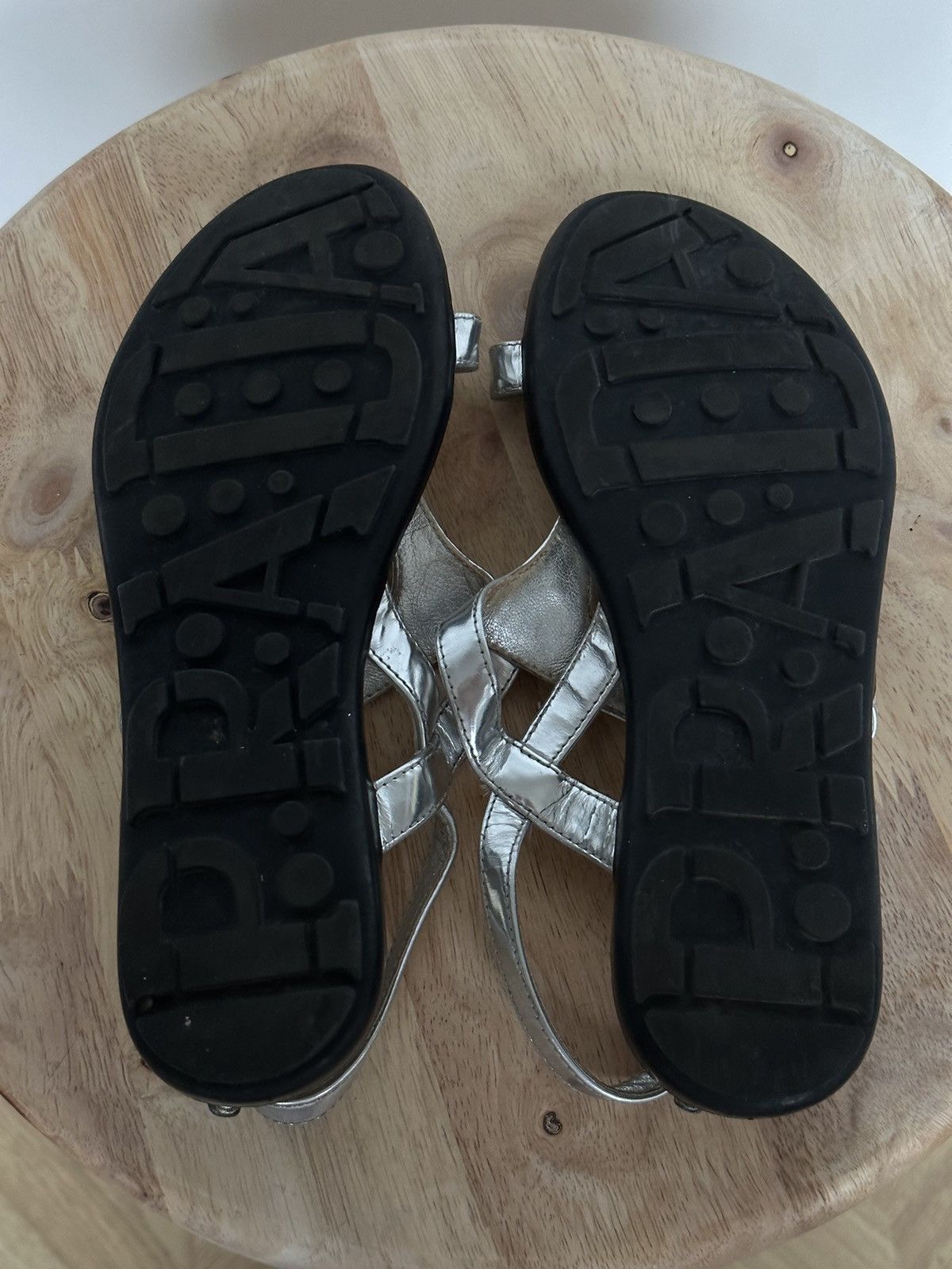 Designer × Prada Prada metal logo sandals Size US 6.5 / IT 36.5 - 9 Thumbnail