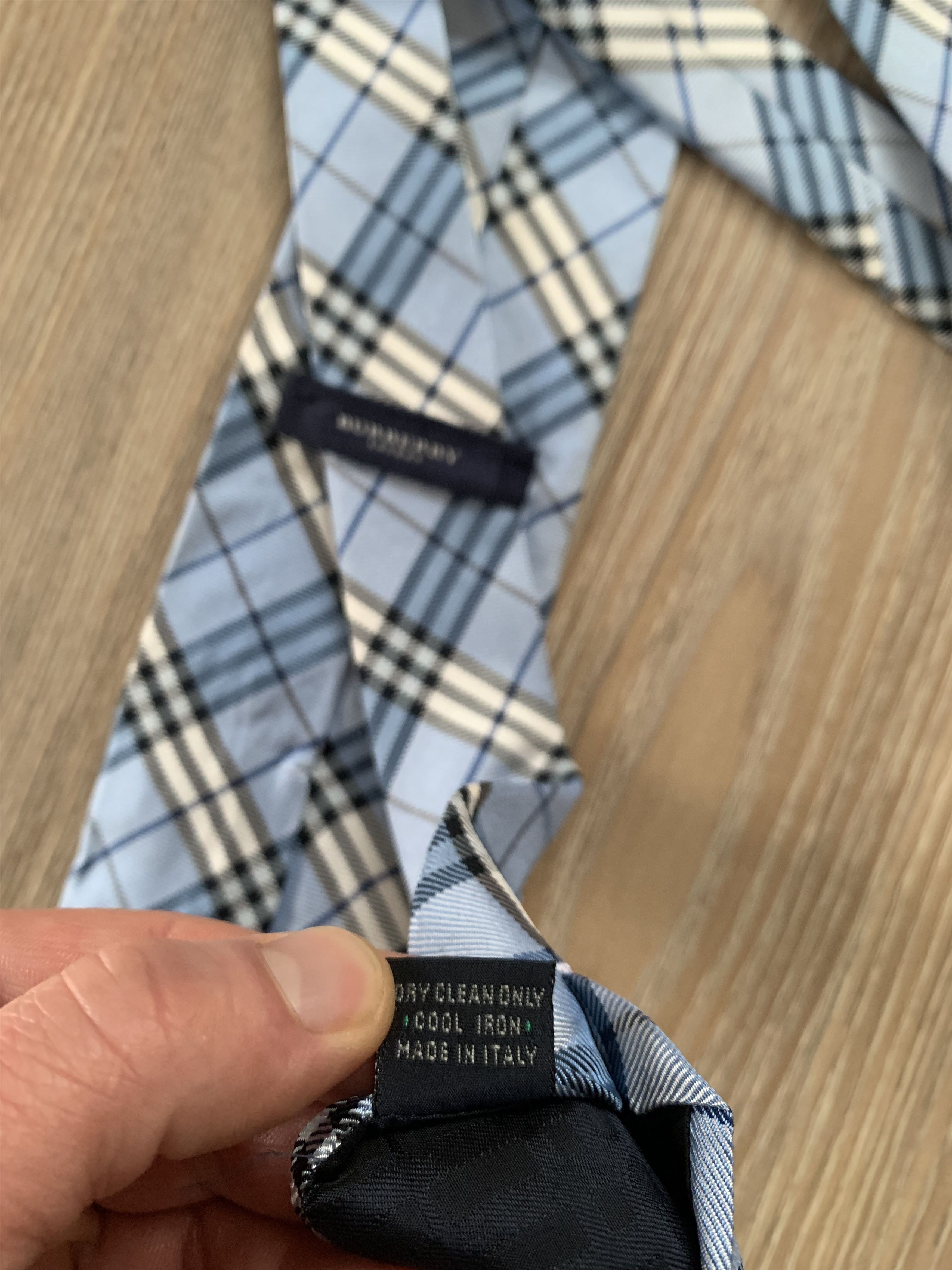 Burberry Burberry Light Blue Pattern Silk Tie Size ONE SIZE - 6 Thumbnail