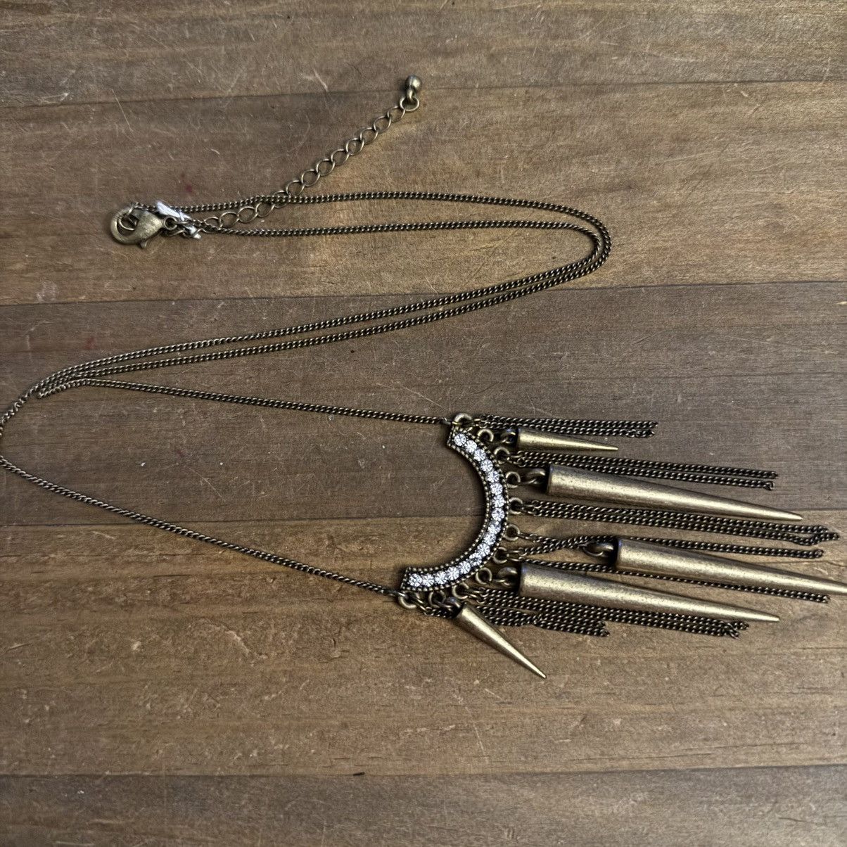 Other Bronze tone spikes and chains pendant necklace Size ONE SIZE - 2 Thumbnail