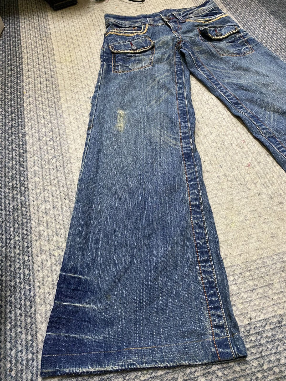 Japanese Brand True Religion Design Flared Bell Bottom Distressed Jean Size US 29 - 3 Thumbnail