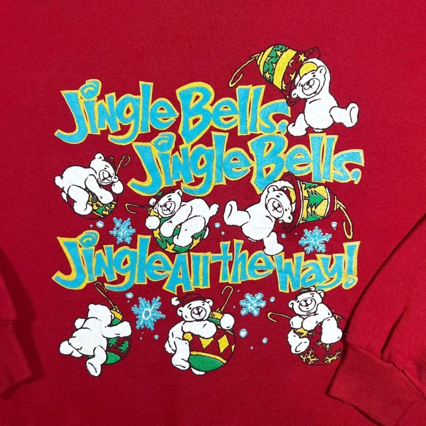Jerzees VINTAGE Jerzees Jingle Bells Christmas Festive Graphic Red Sweatshirt XL L Men's Pullover Christmas Festive Red Sweatshirt Size US L / EU 52-54 / 3 - 3 Thumbnail