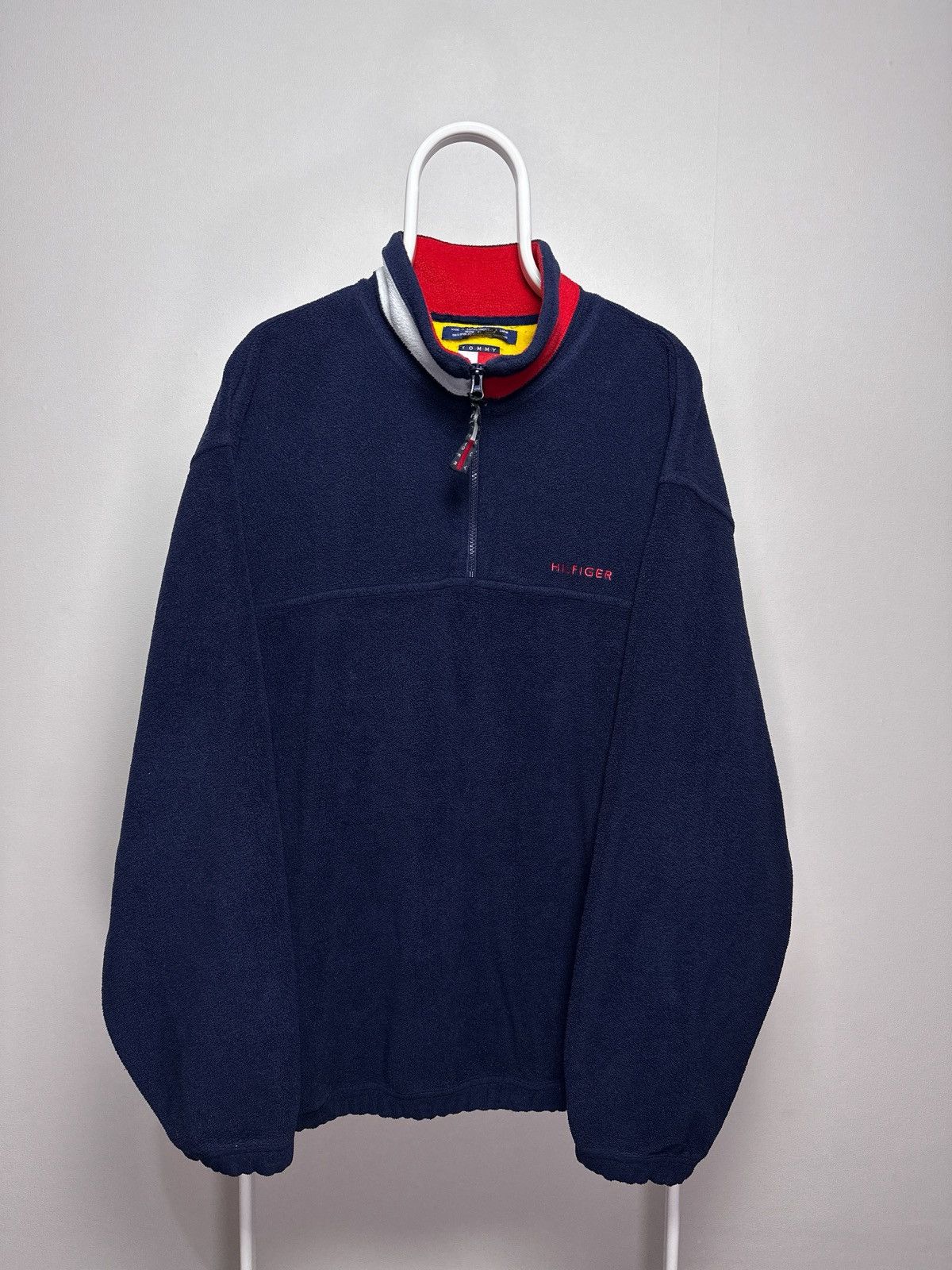 Tommy Hilfiger Vintage Tommy Hilfiger Fleece Pullover 1/4 Zip Y2K Jacket Size US XXL / EU 58 / 5 - 1 Thumbnail