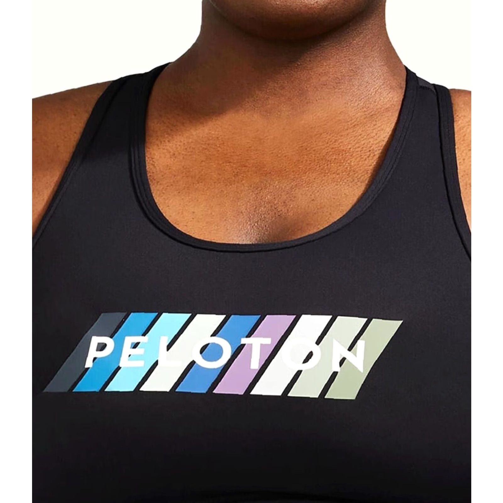 Vintage Peloton Sports Bra Shirt Womens 1X Black High Neck Racerback NWT Logo Cross Athletic Activewear Size ONE SIZE - 5 Thumbnail