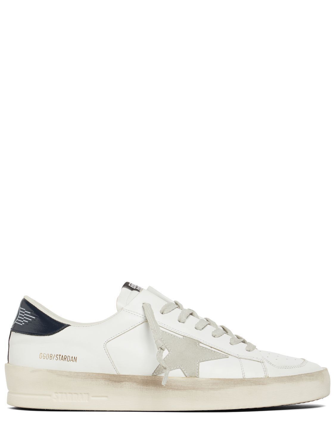 Golden Goose Stardan Men's White/Blue Leather Sneakers New