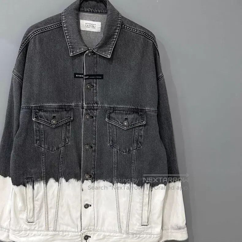 Givenchy Givenchy Black and white color-washed denim jacket Size US M / EU 48-50 / 2 - 2 Thumbnail