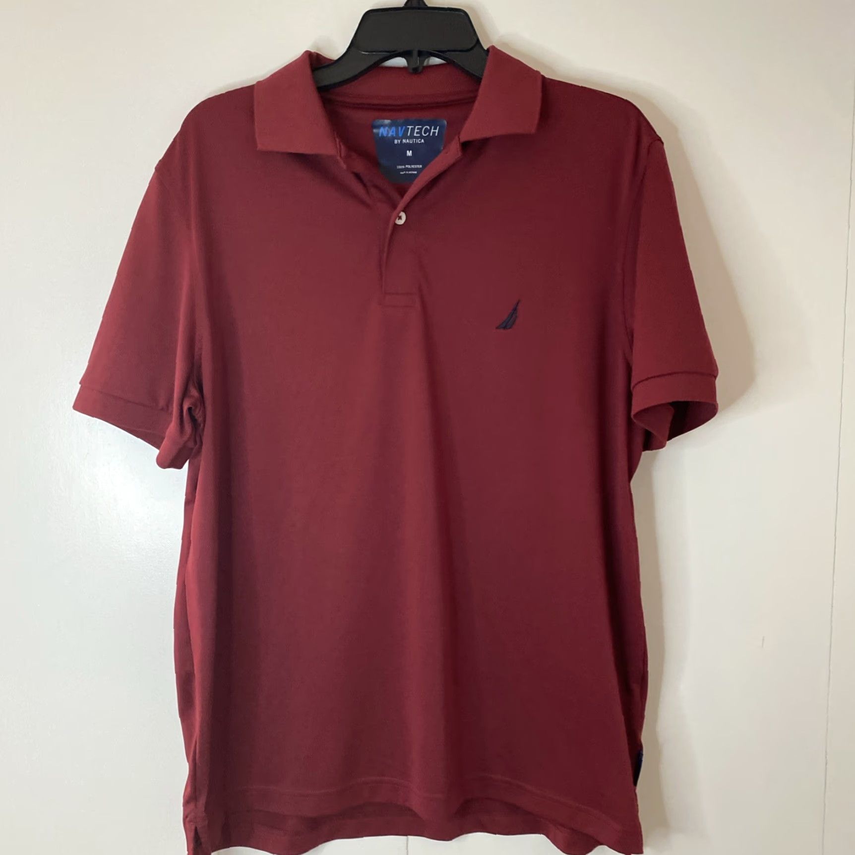Nautica Nautica Navtech Polo Shirt Mens Medium Golf Walking Polyester Red M Size US M / EU 48-50 / 2 - 6 Thumbnail