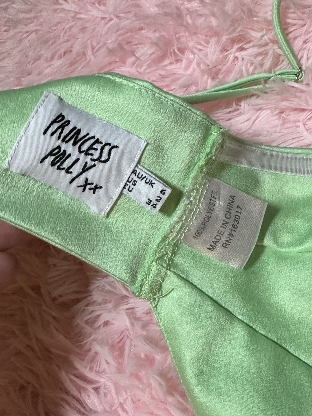 PRINCESS POLLY Princess Polly Lime Green 90s Halter Tank Top Soft Crop Top Size S / US 4 / IT 40 - 3 Thumbnail