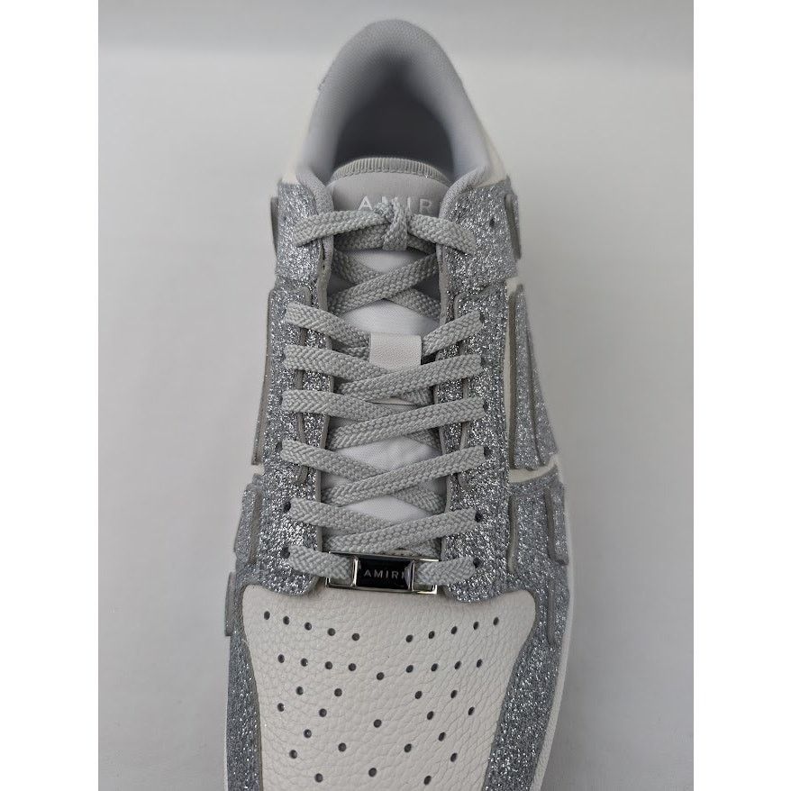 Amiri o1rshd1 Shimmer Skeleton Top Low Sneaker in Silver/White Size US 11 / EU 44 - 13 Thumbnail