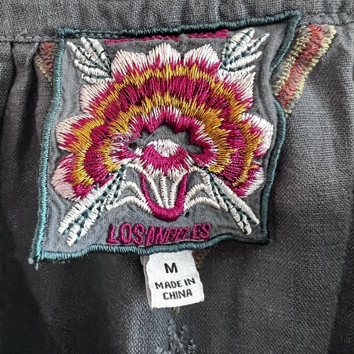Johnny Was Johnny Was Cerise Blue Embroidered Linen Peasant Blouse Top Size M / US 6-8 / IT 42-44 - 4 Thumbnail