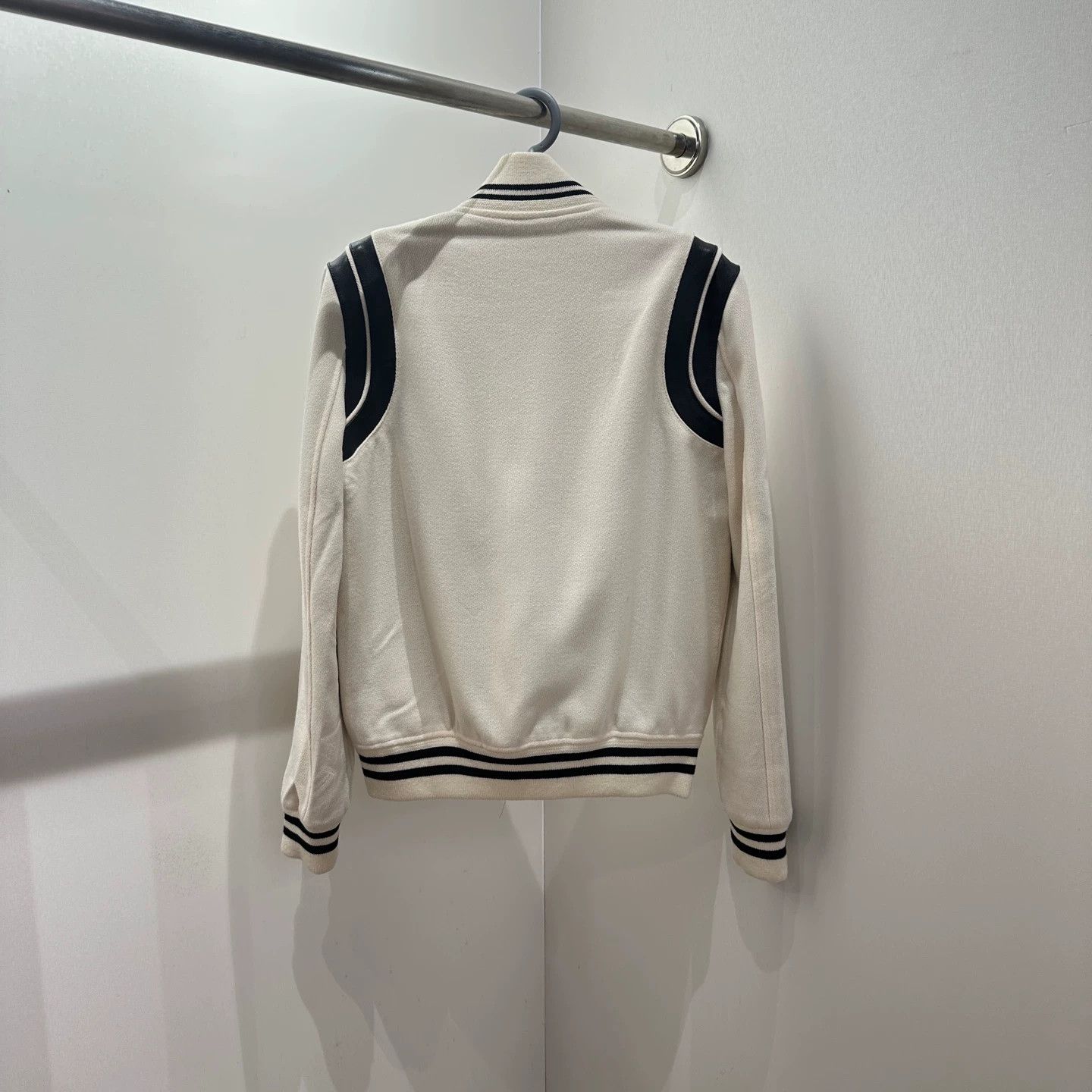 Saint Laurent Paris Saint Laurent Black & White Wool Leather Baseball Jacket 44 Size US S / EU 44-46 / 1 - 2 Thumbnail