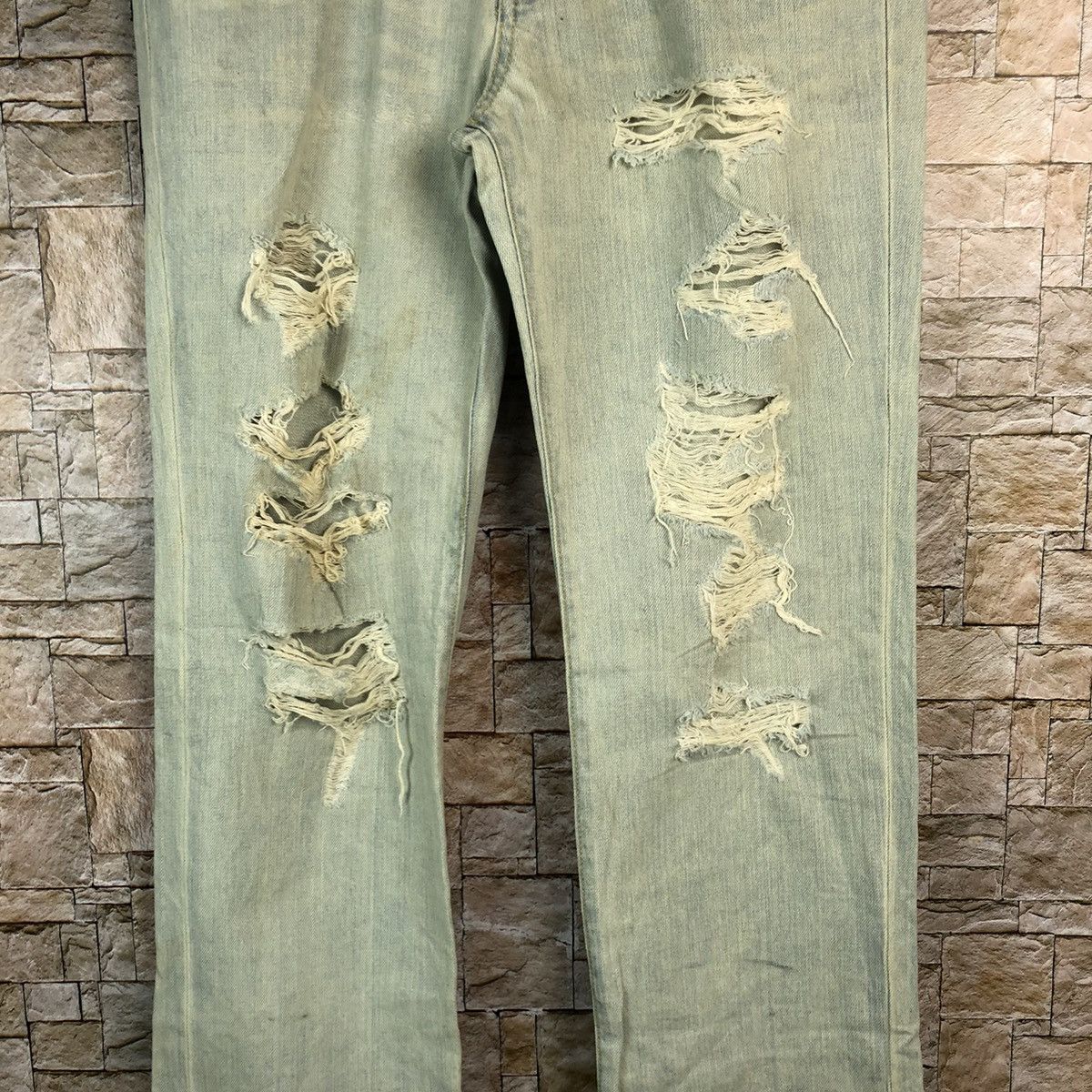 Japanese Brand Heather Bleu Distressed ripped Denim Pants #A976 Size US 31 - 6 Thumbnail