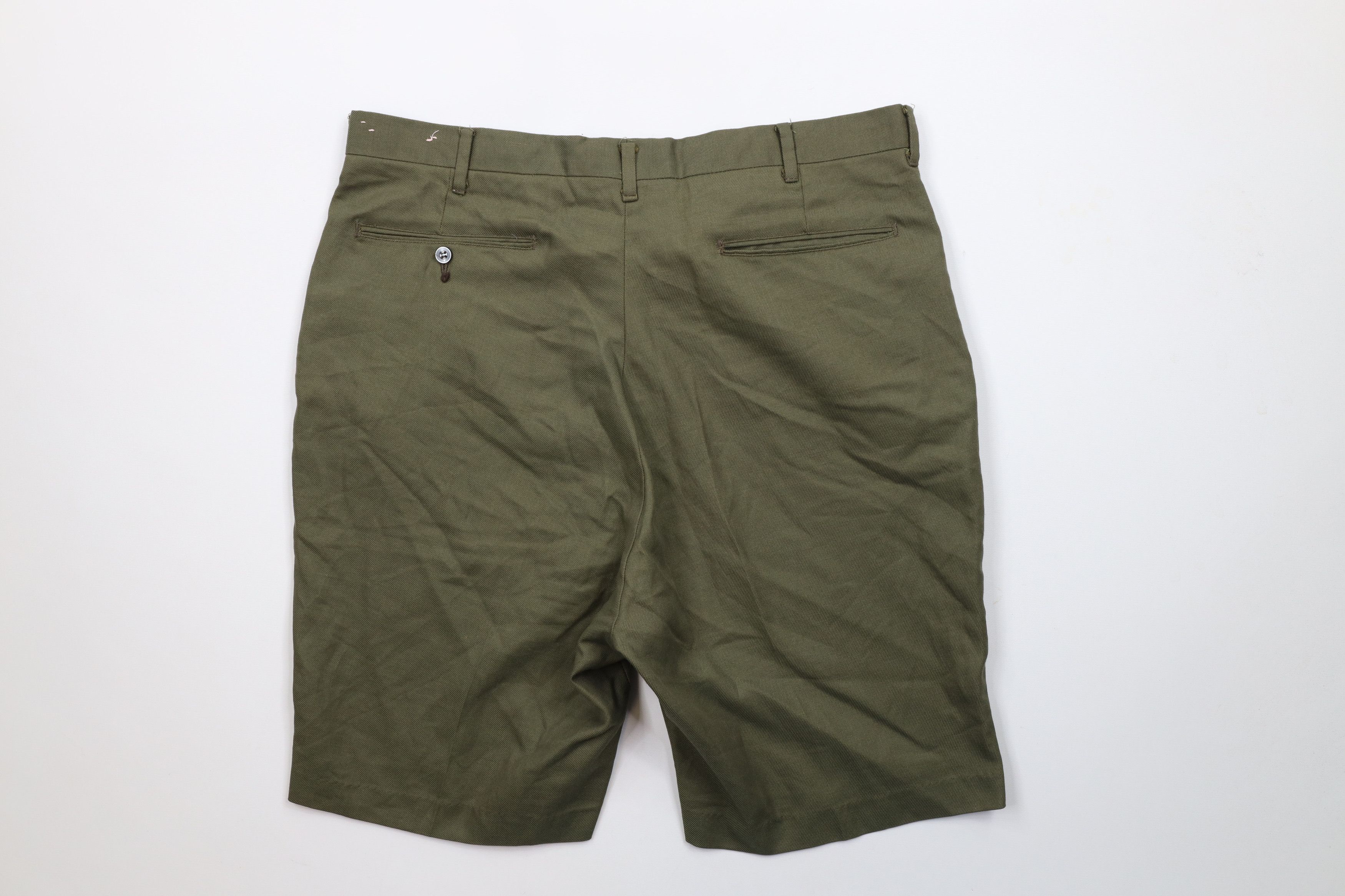 Vintage Vintage 50s Streetwear Front Chino Shorts Olive Green USA Size US 36 / EU 52 - 8 Thumbnail