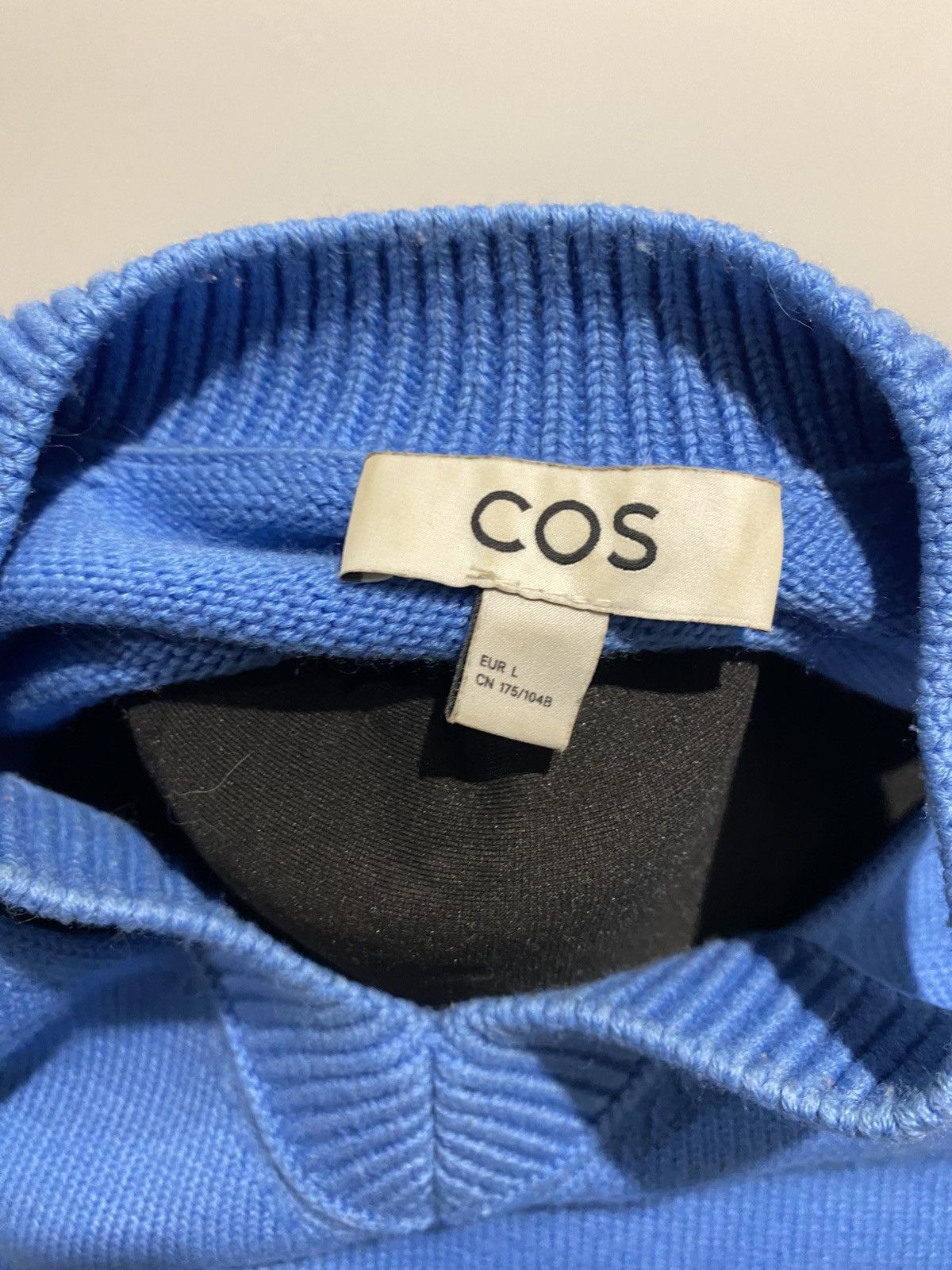 Cos COS 100% Wool Blue Sweater | Size L | Minimalist Design Size L / US 10 / IT 46 - 3 Thumbnail