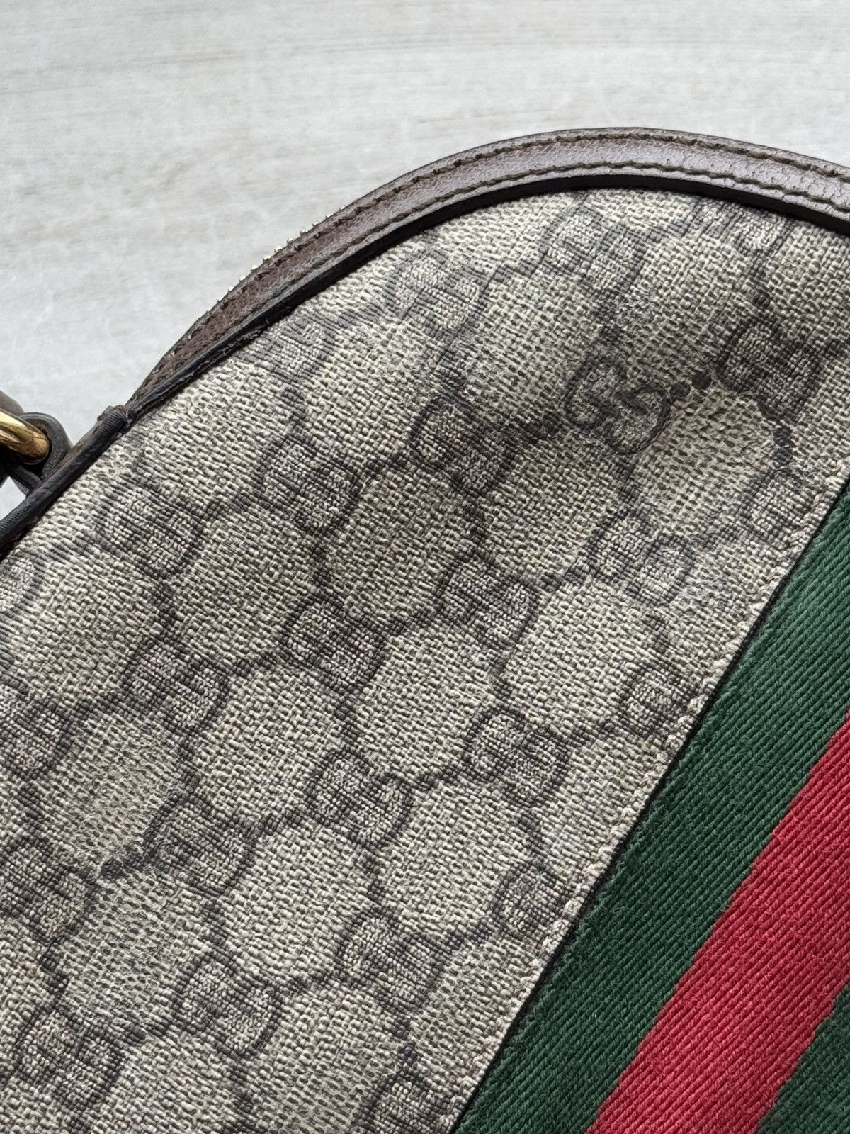Gucci GUCCI BROWN CANVAS GG SUPREME OPHIDIA DOME SMALL BAG Size ONE SIZE - 8 Thumbnail