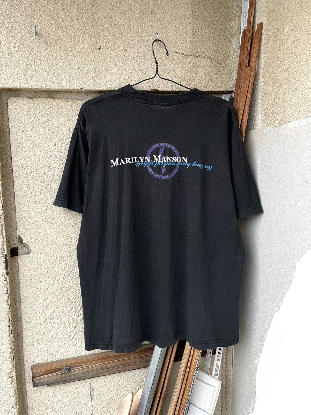 Band Tees Vintage 90s Marilyn Manson The Long Road Out Of Hell T-Shirt Size US XL / EU 56 / 4 - 2 Thumbnail