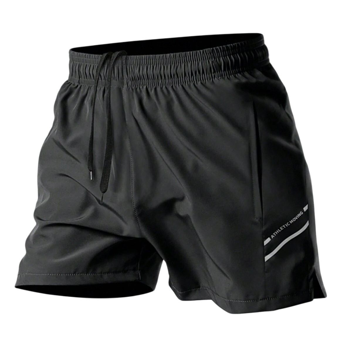 Shein Men Contrast Tape Sports Shorts in Black, Size M Size US 32 / EU 48 - 1 Thumbnail